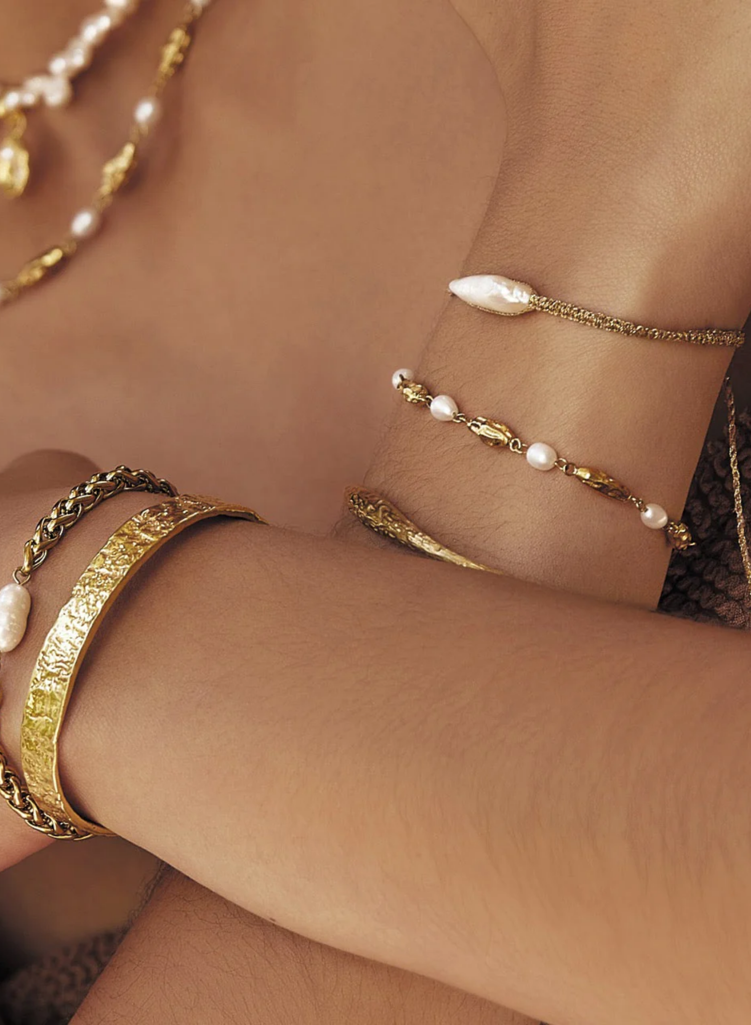 Mimi Pearl and Gold Bracelet
