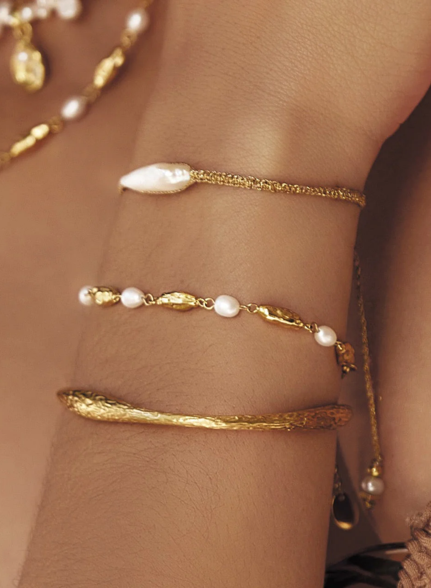 Mimi Pearl and Gold Bracelet