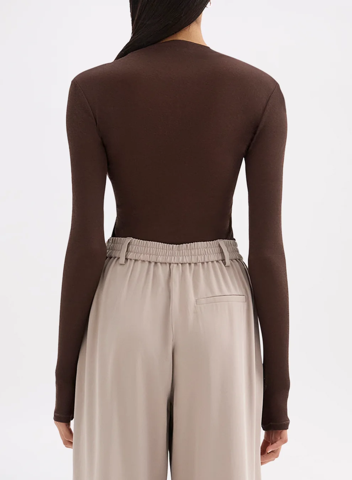 Aster Ls Mesh Top - Chocolate