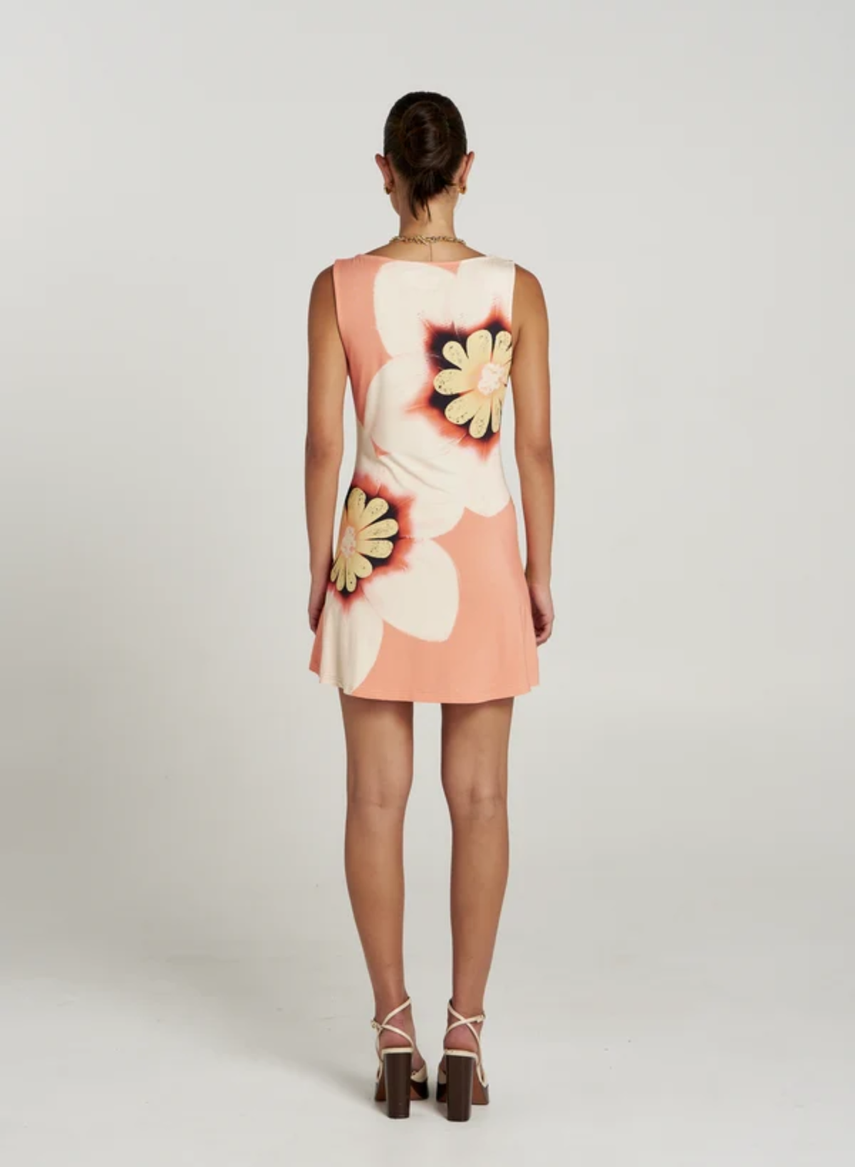 Boatneck Mesh Mini Dress - Harlequin