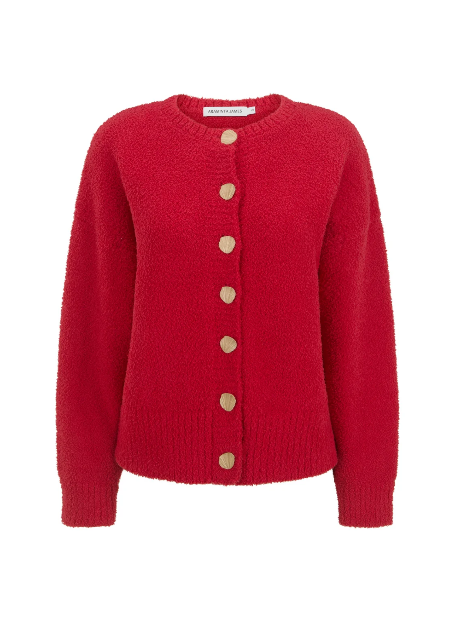 Aimes Shell Cardigan Deep Coral