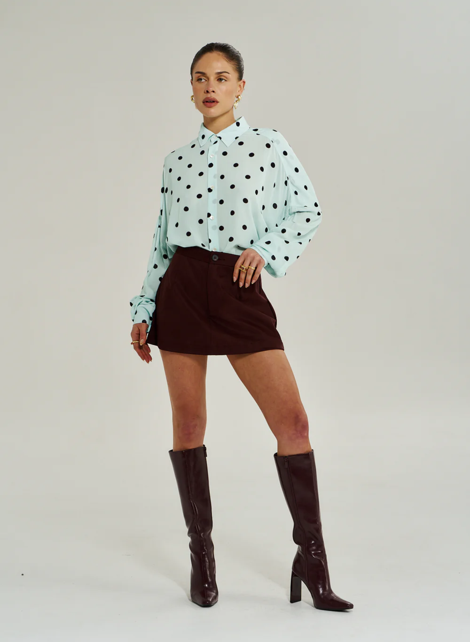 Dotty LS Shirt - Pinot Drops