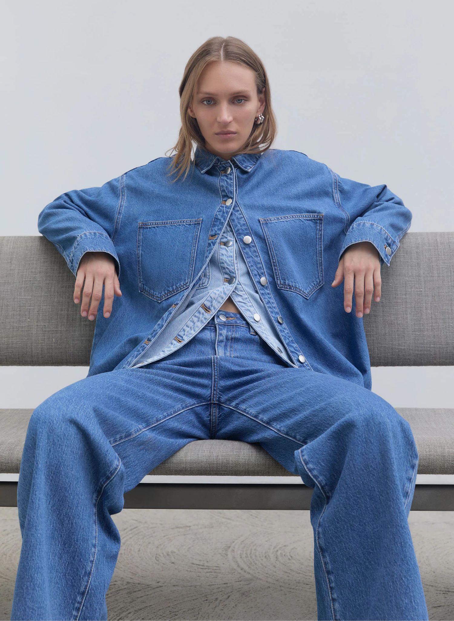 Organic Denim Overshirt - Royal Blue