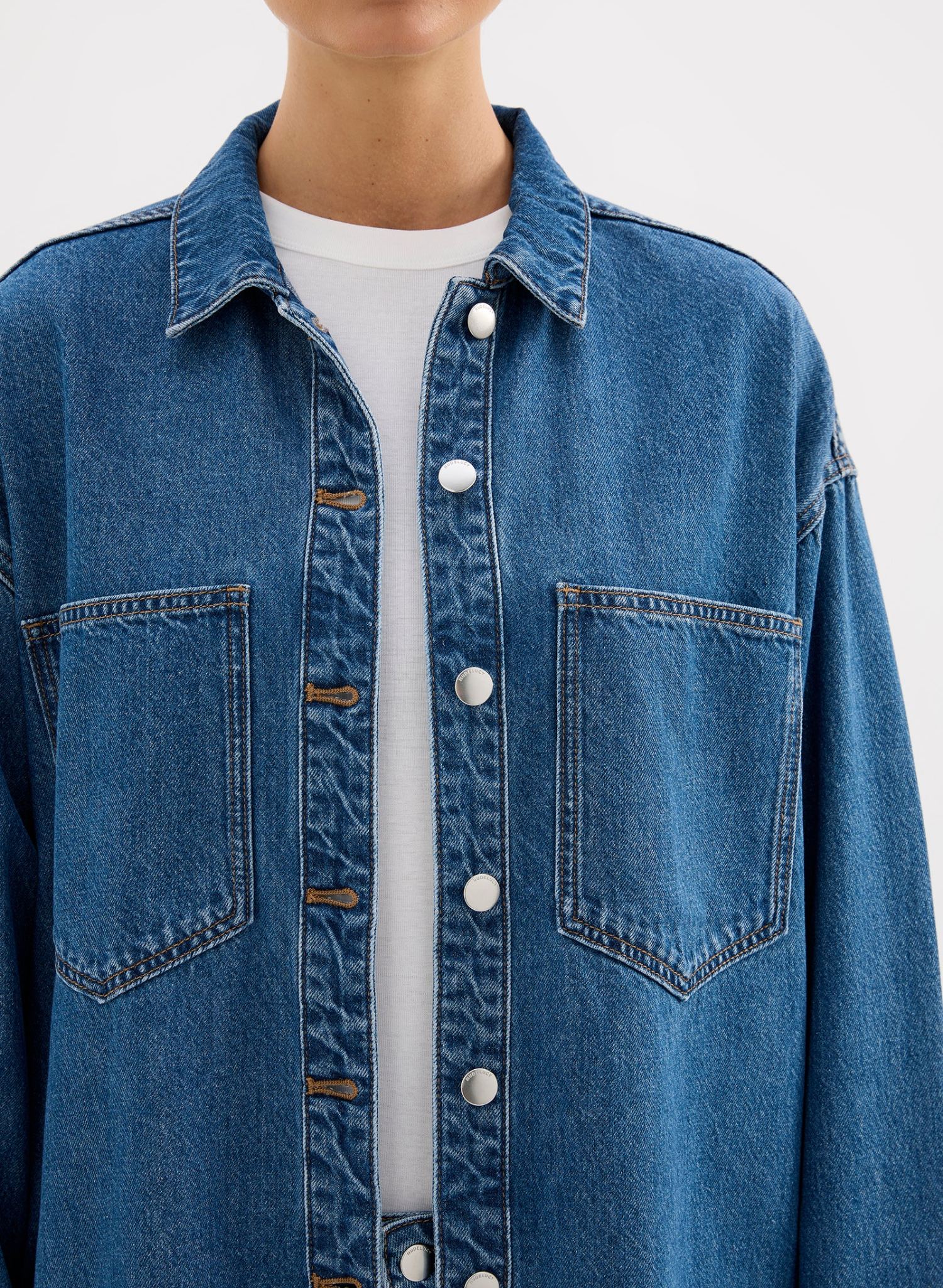 Organic Denim Overshirt - Royal Blue