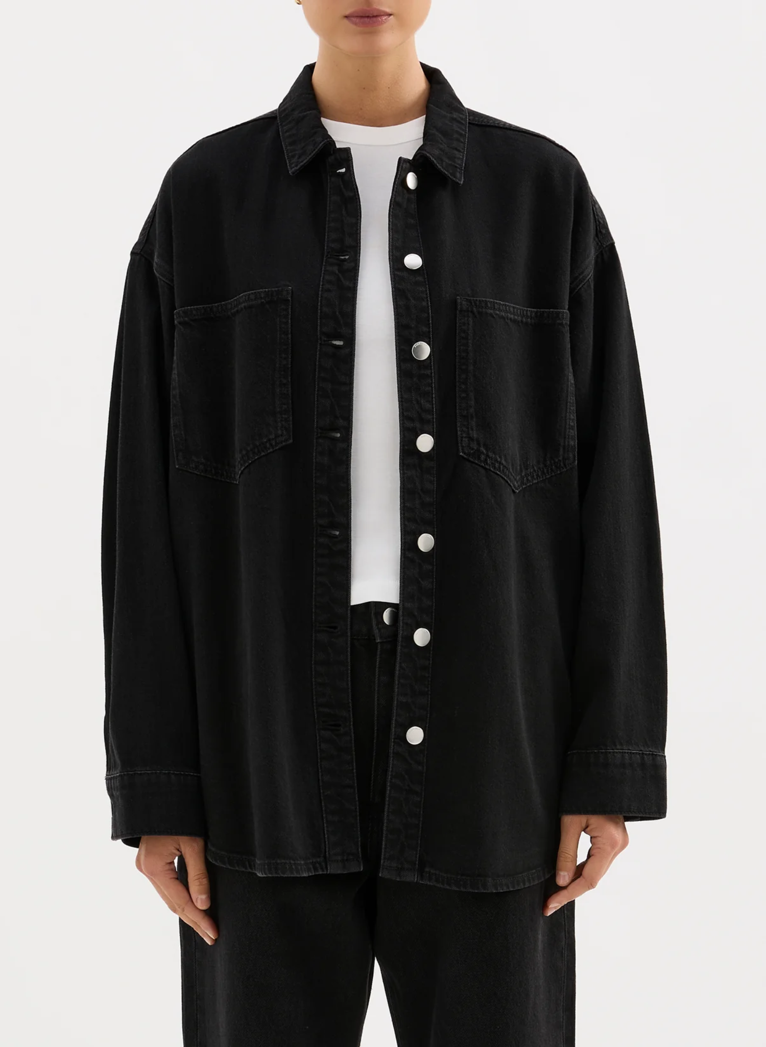 Organic Denim Overshirt - Black