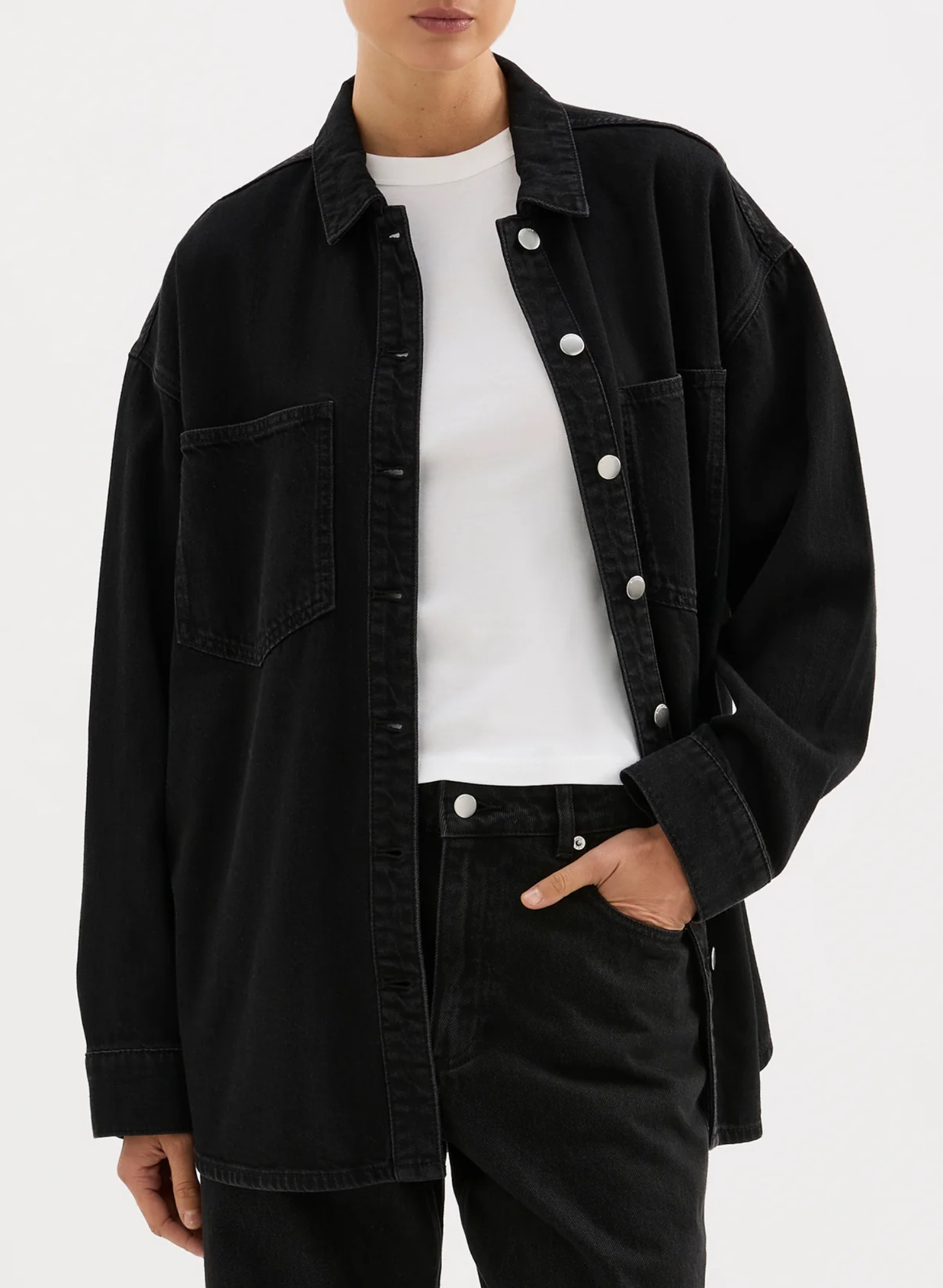 Organic Denim Overshirt - Black