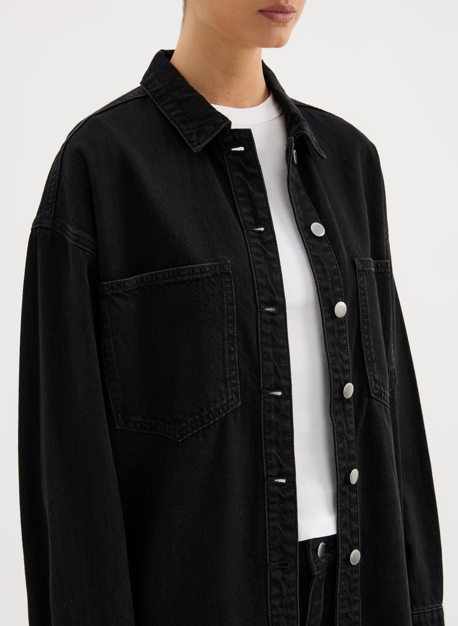Organic Denim Overshirt - Black