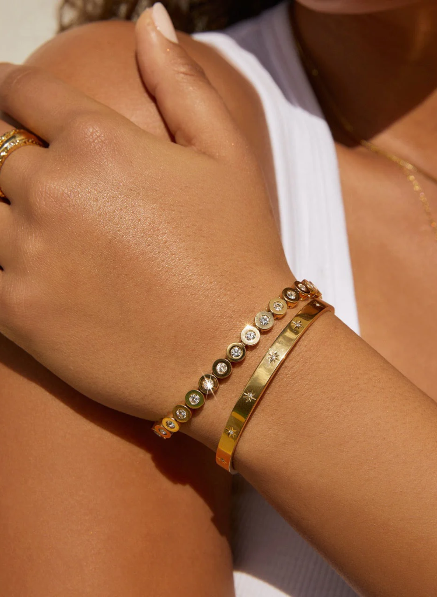 Gemma Gold Cuff Bracelet