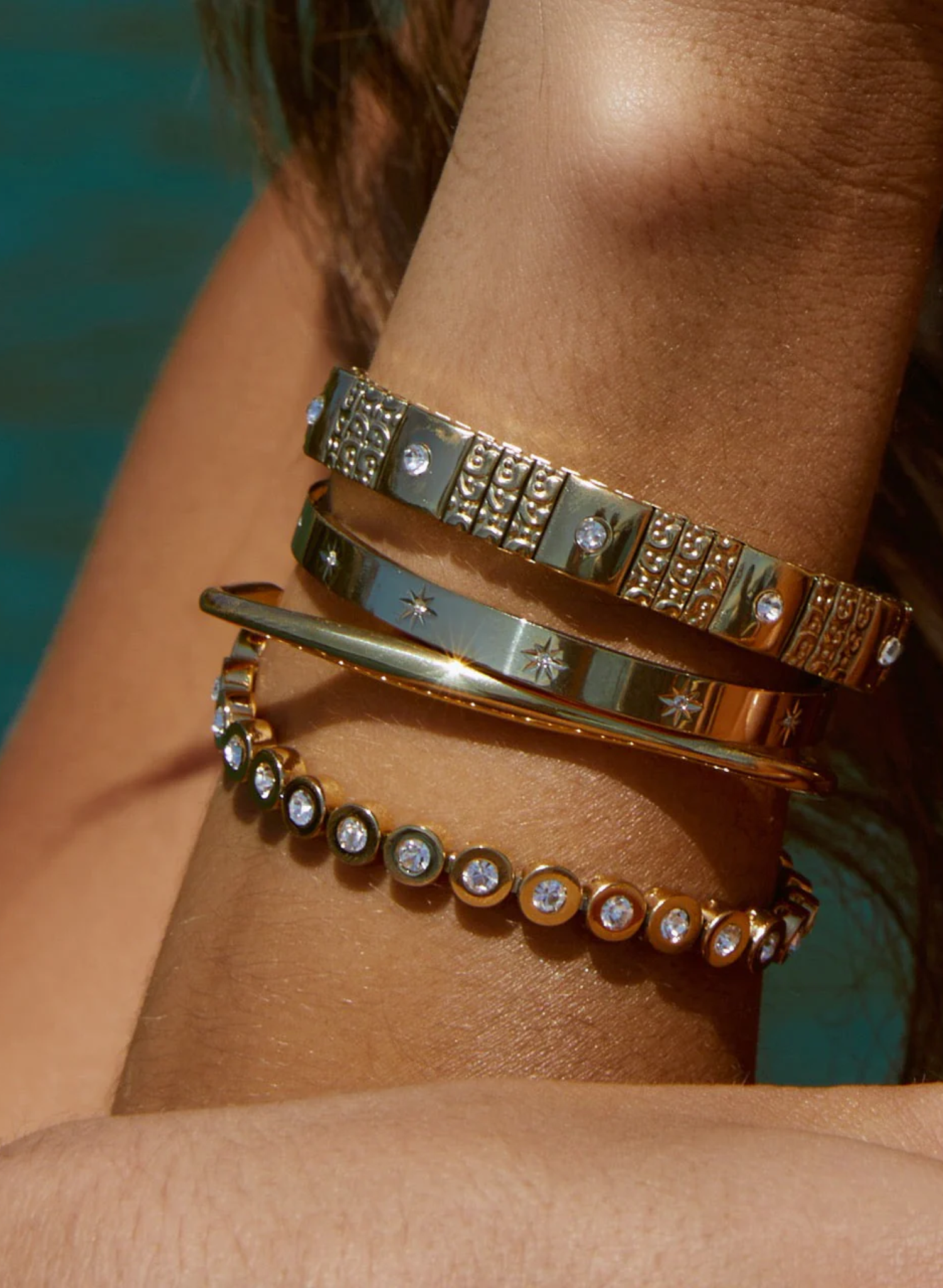 Gemma Gold Cuff Bracelet