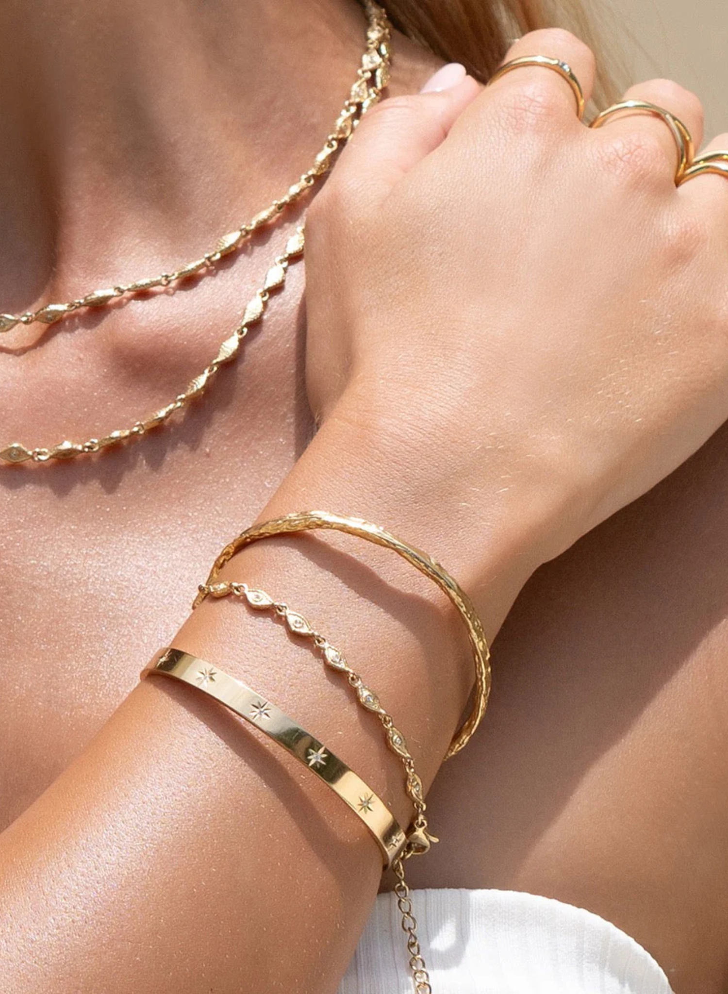 Gemma Gold Cuff Bracelet