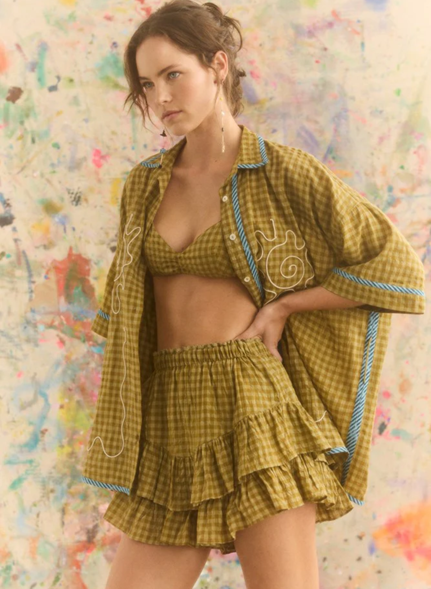 Hulia Check Fae Frill Skort