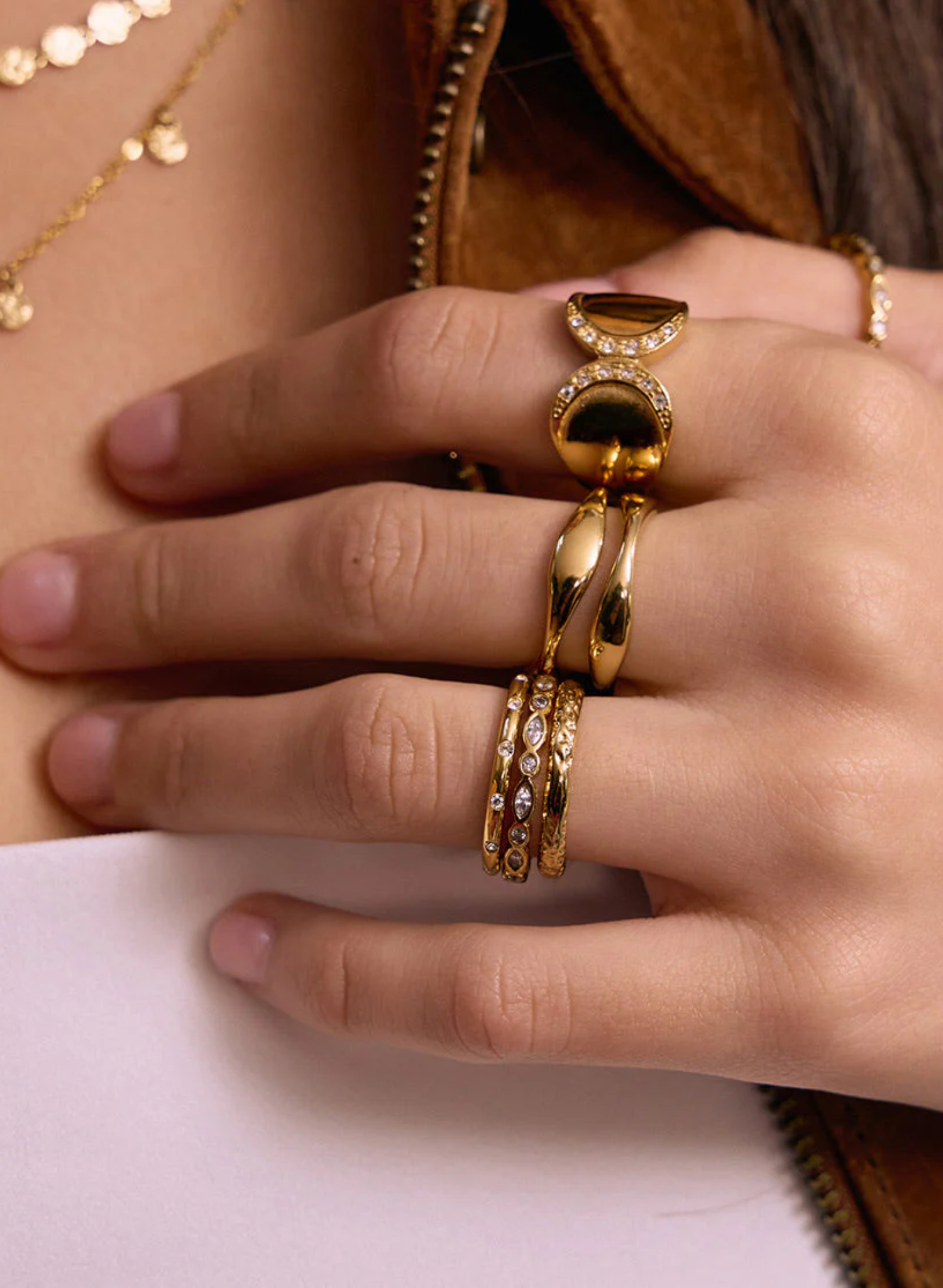 Lorenzo Gold Stacking Ring