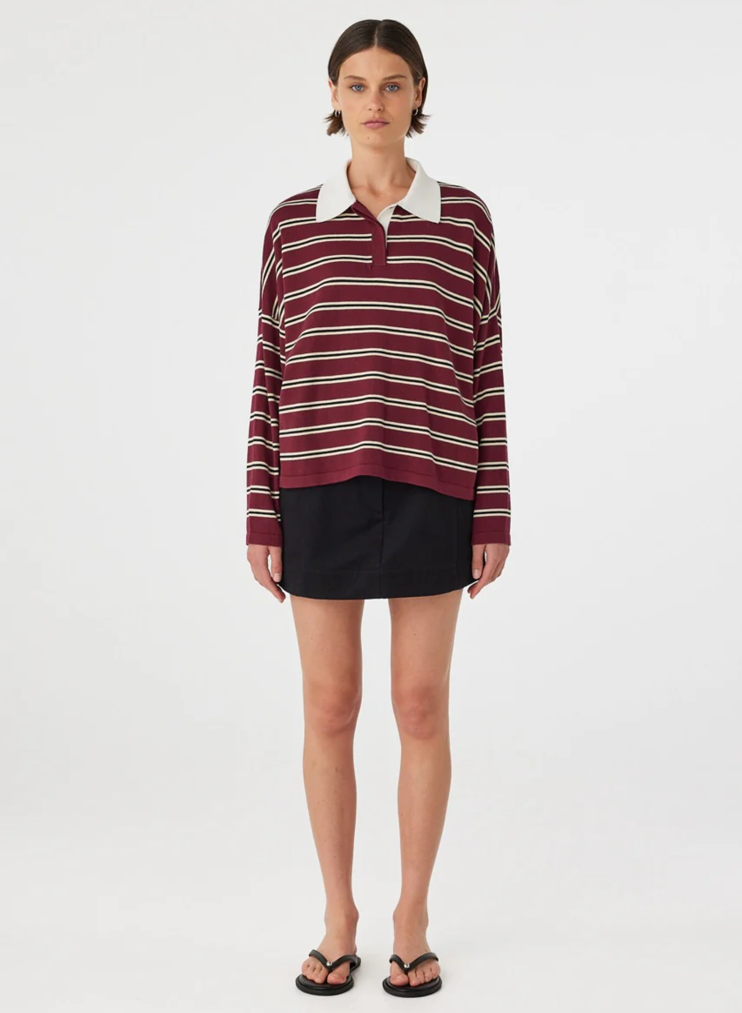 Rayne Knit Jersey - Merlot Stripe