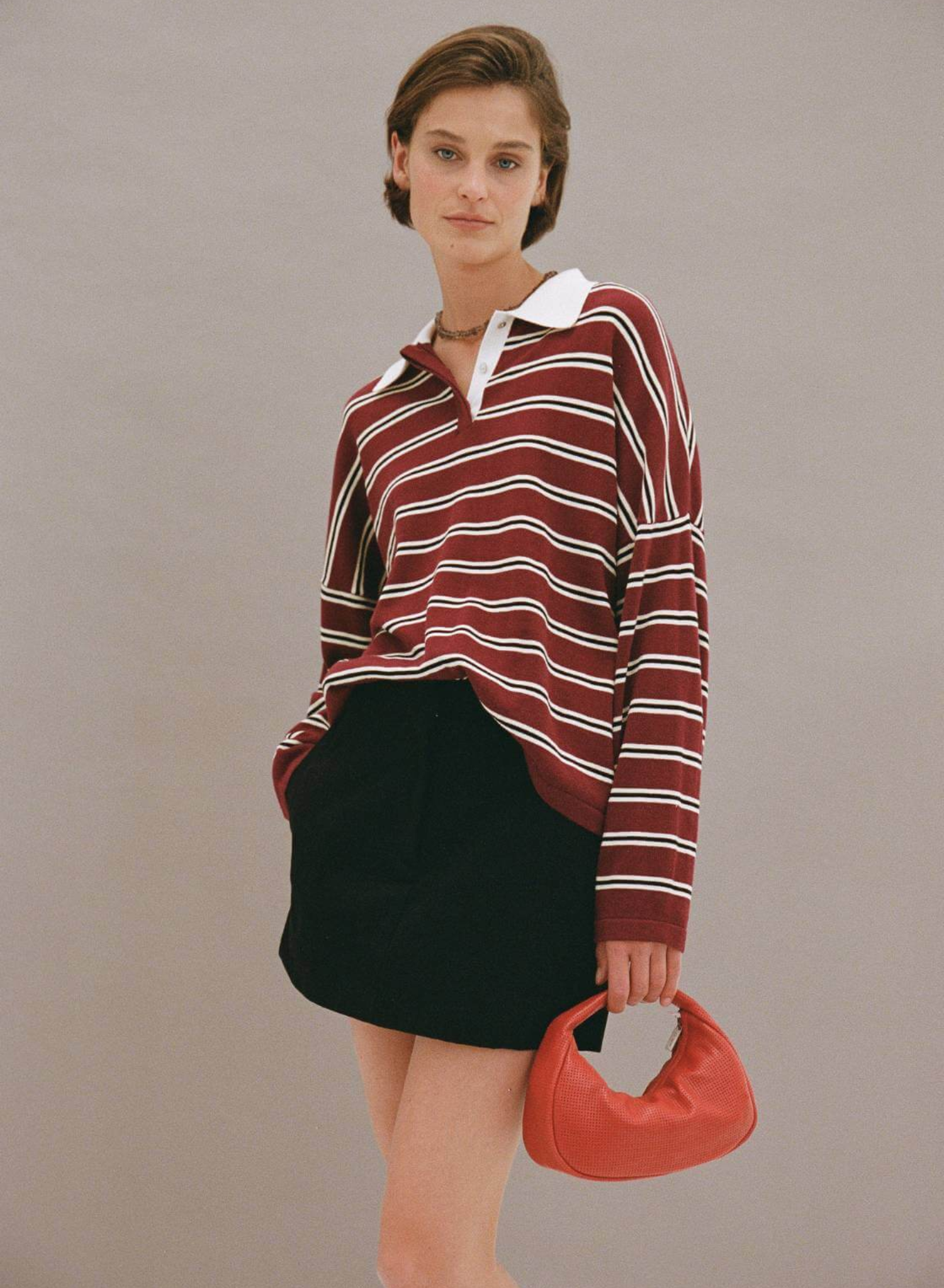 Rayne Knit Jersey - Merlot Stripe