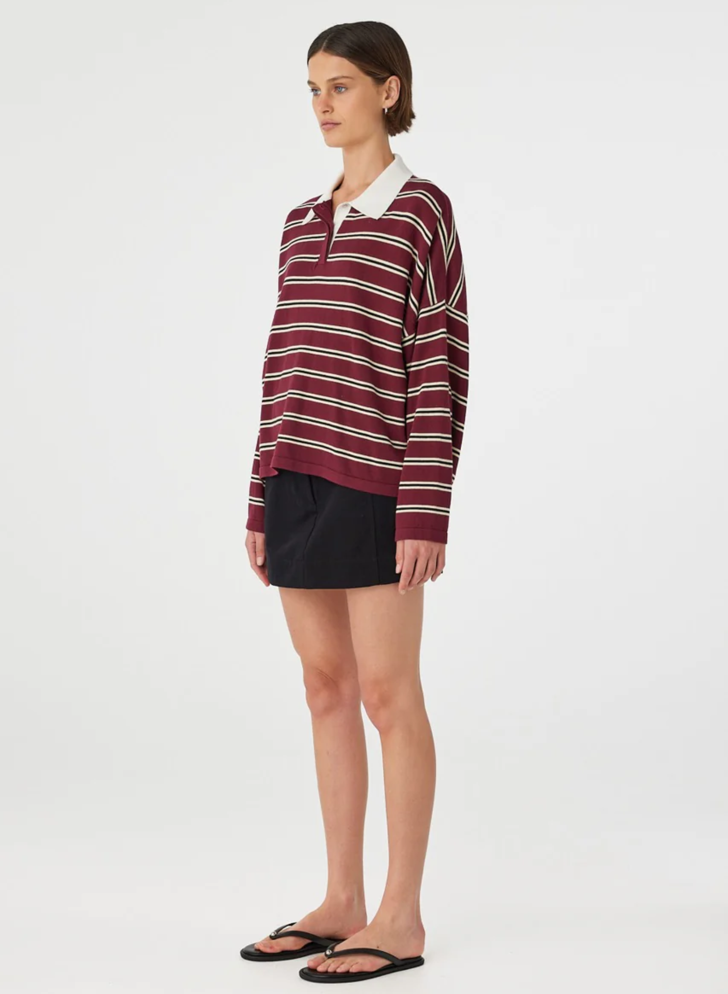 Rayne Knit Jersey - Merlot Stripe