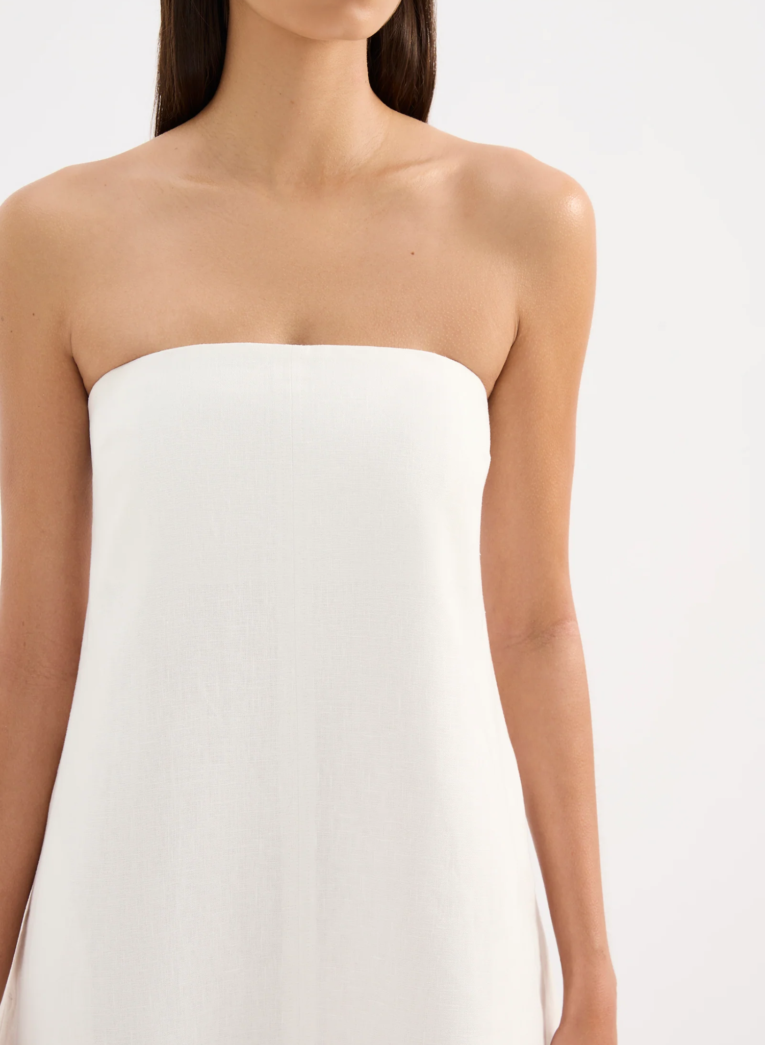 Elyse Linen Mini Dress - White