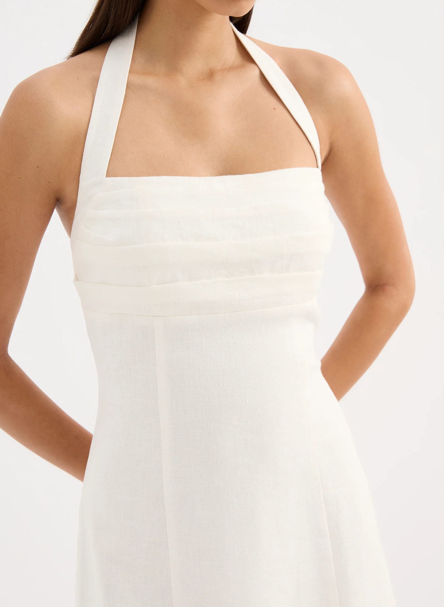 Reyes Linen Mini Dress - White
