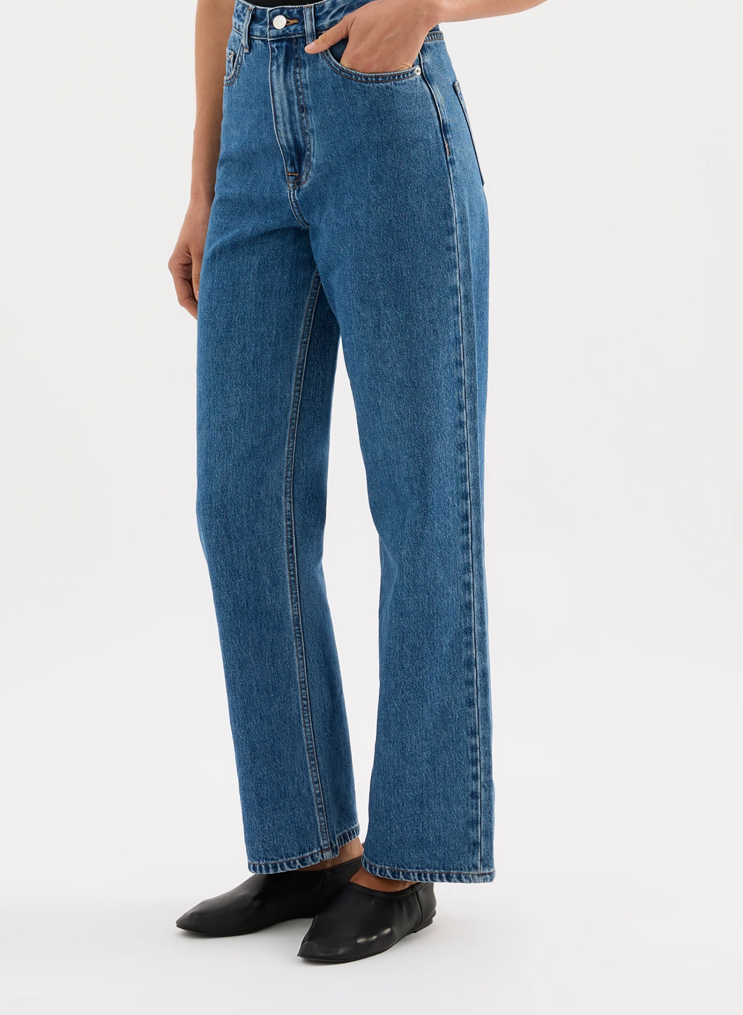Organic Relaxed Leg Jean - Royal Blue