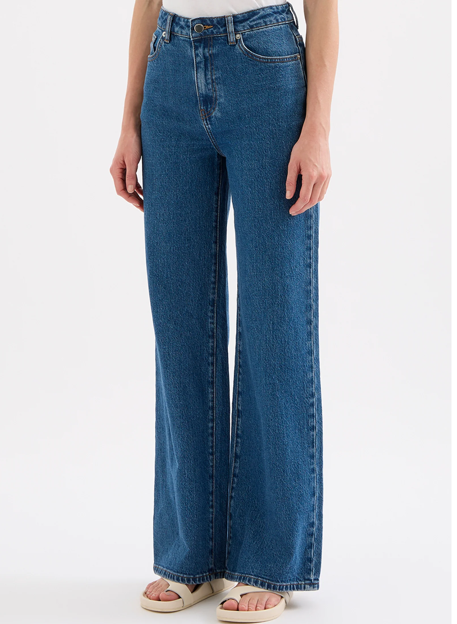 Organic Wide Leg Jean - Royal Blue
