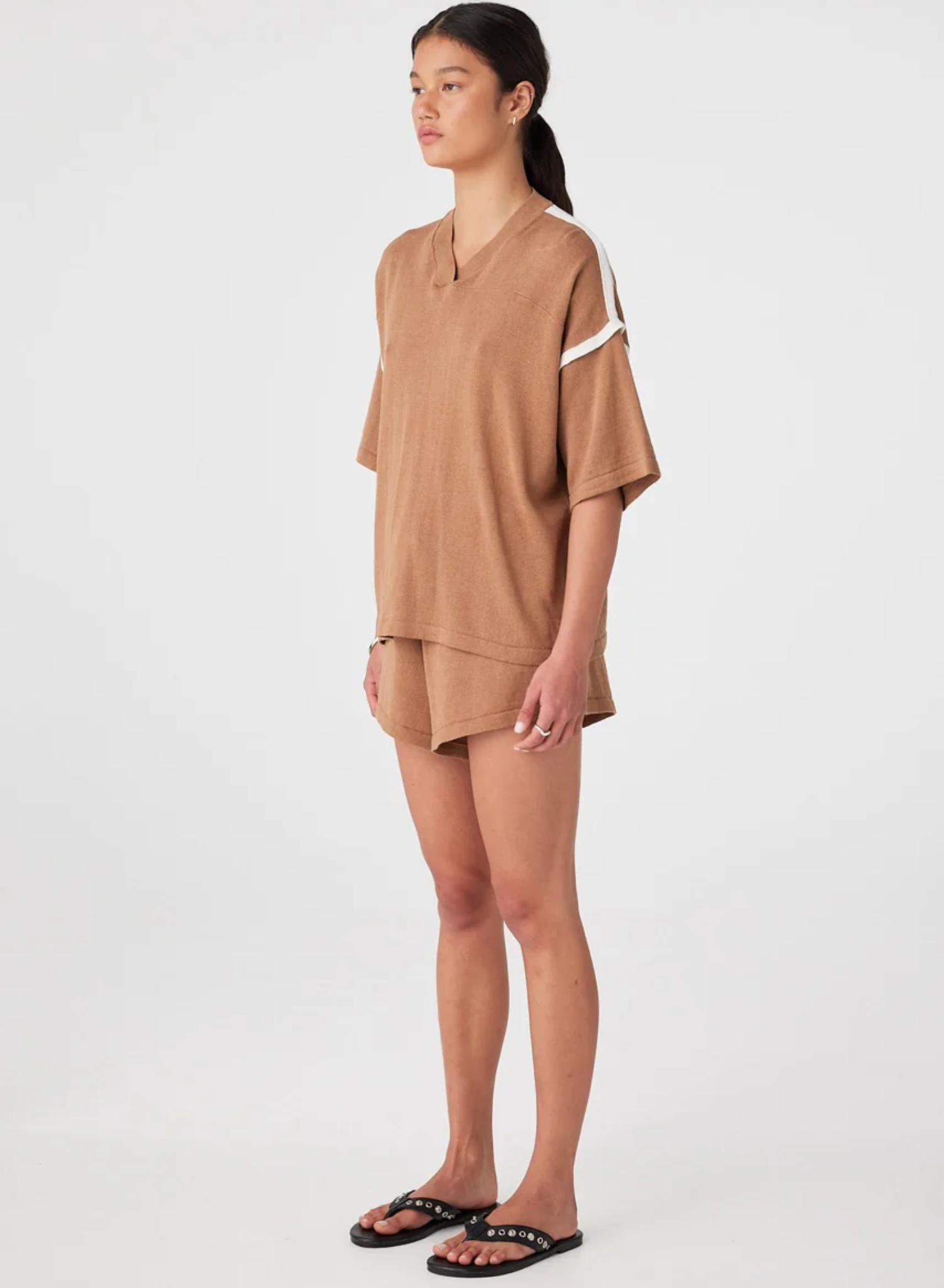 Orlando Oversized Tee - Pecan & Cream