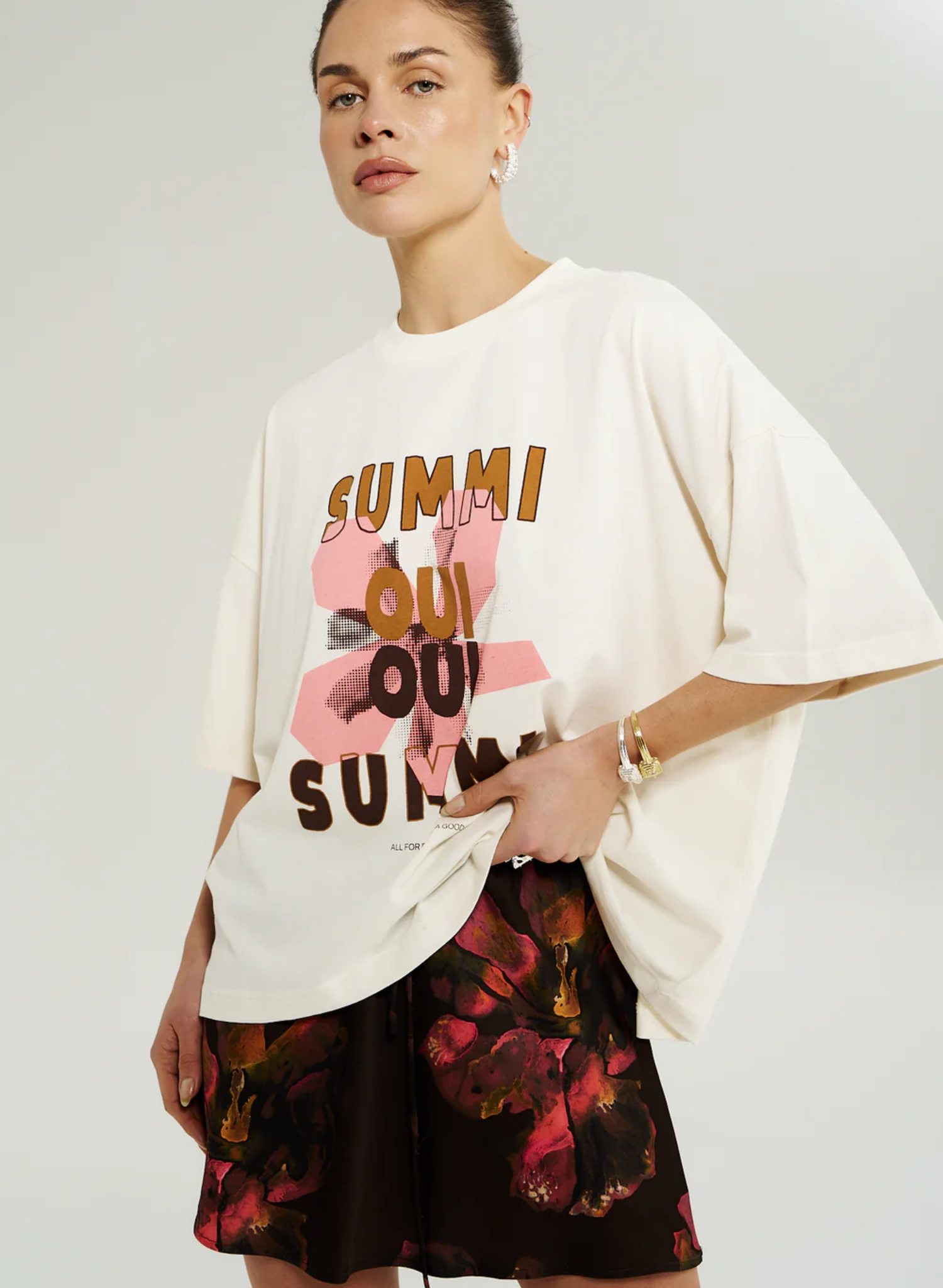 Oui Oui Tee - Vintage White