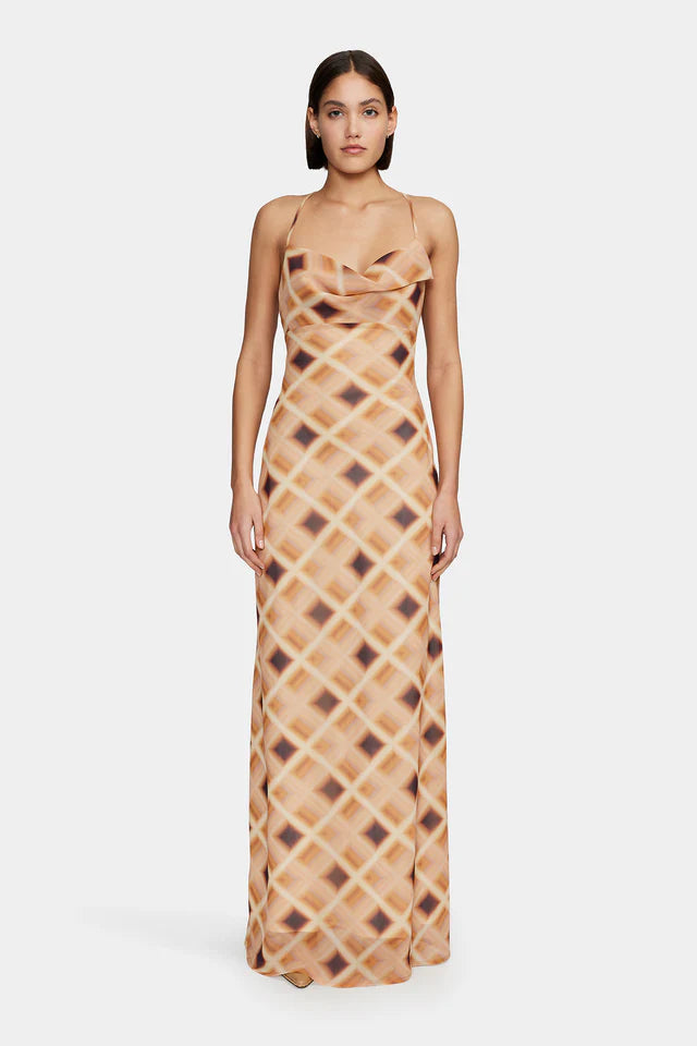 Remy Maxi Dress Caramel Check