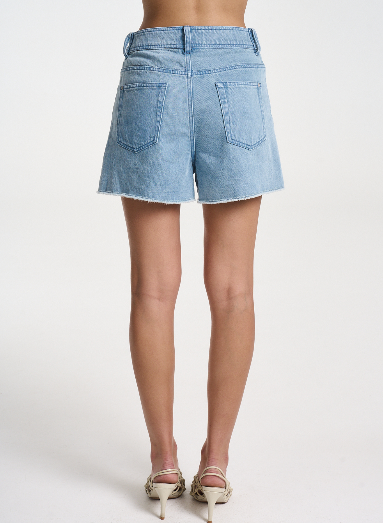 Denim Belt Short - Sky Blue Denim