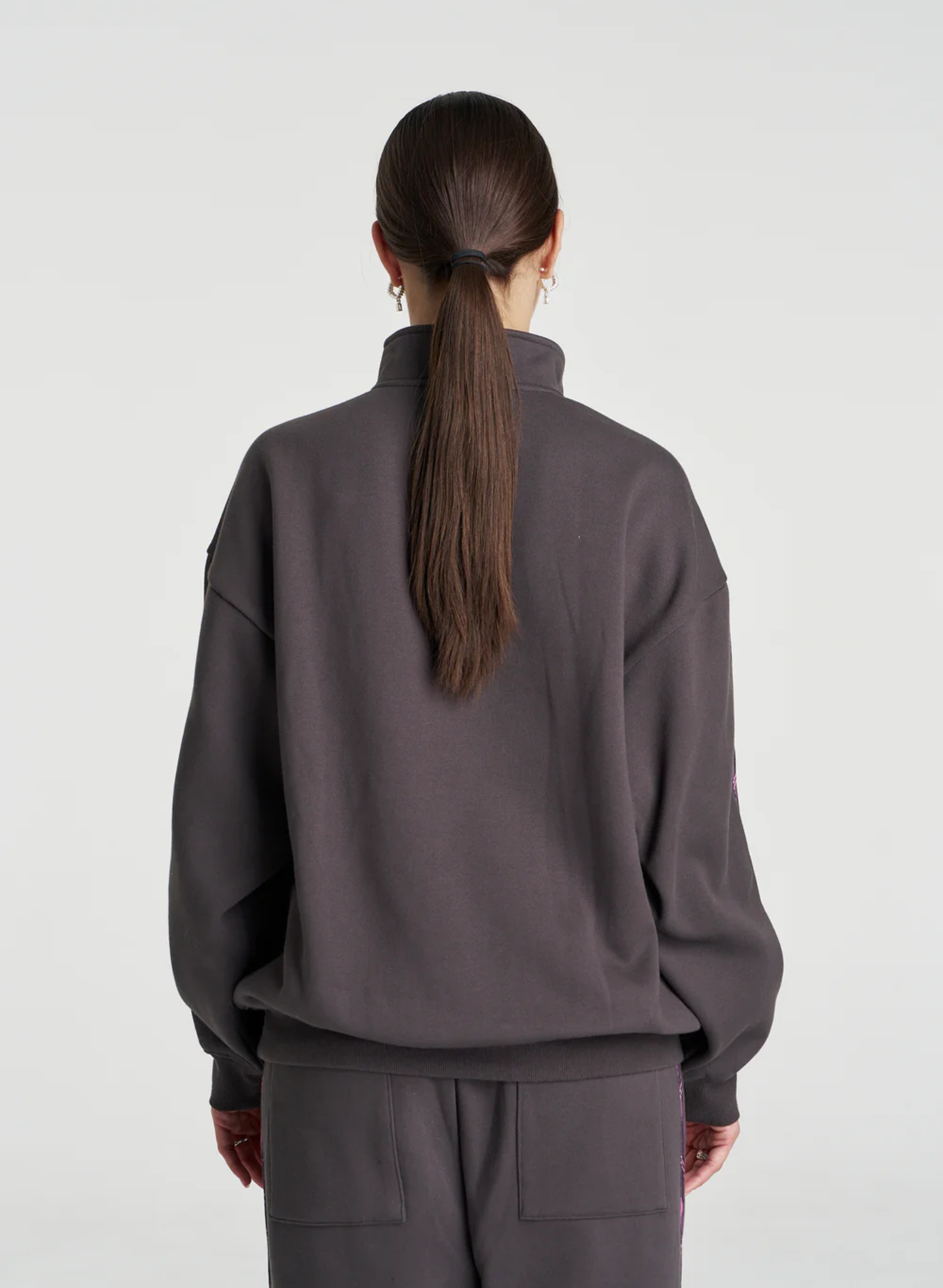 Eden Zip Neck Jumper - Shadow
