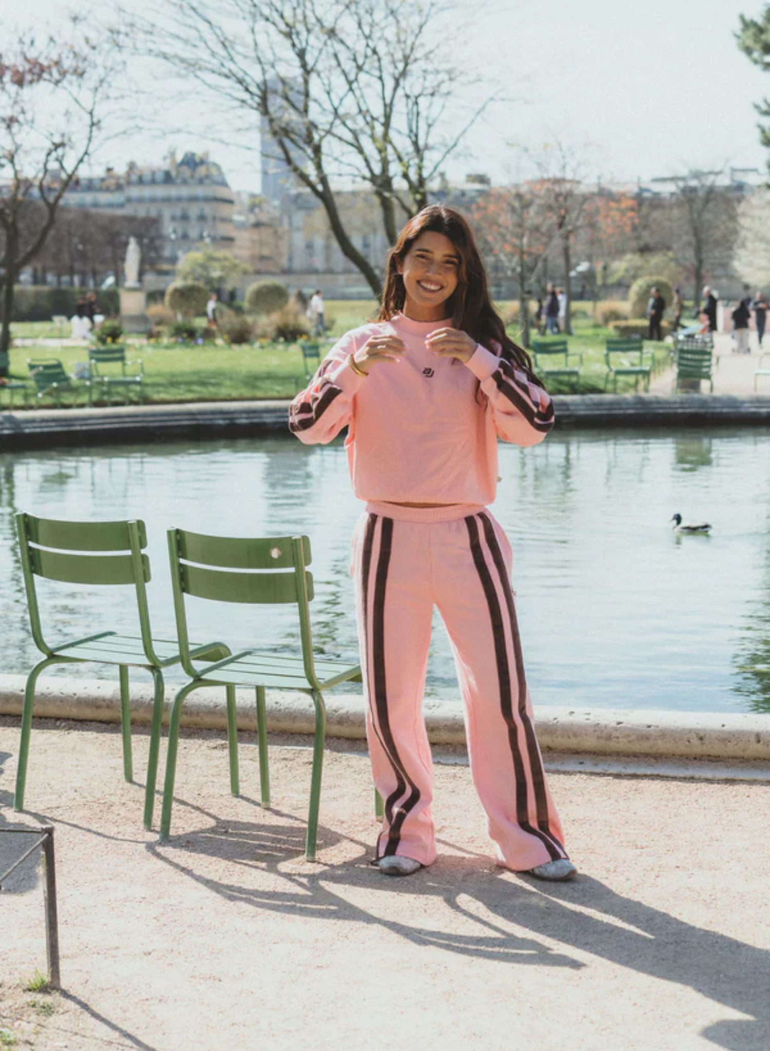 AJ Logo Sweatshirt in Rose Quartz