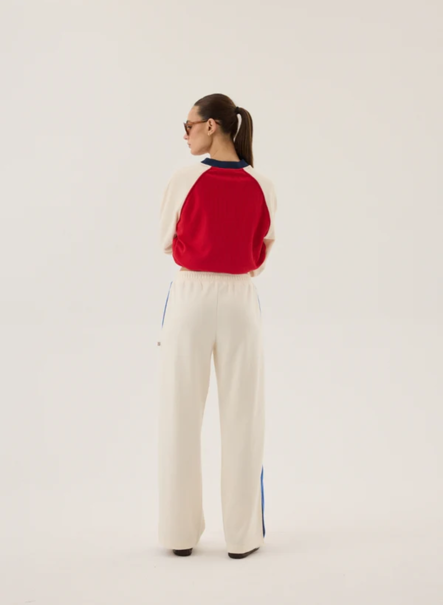 Stripe Sports Sheen Pant in Snow