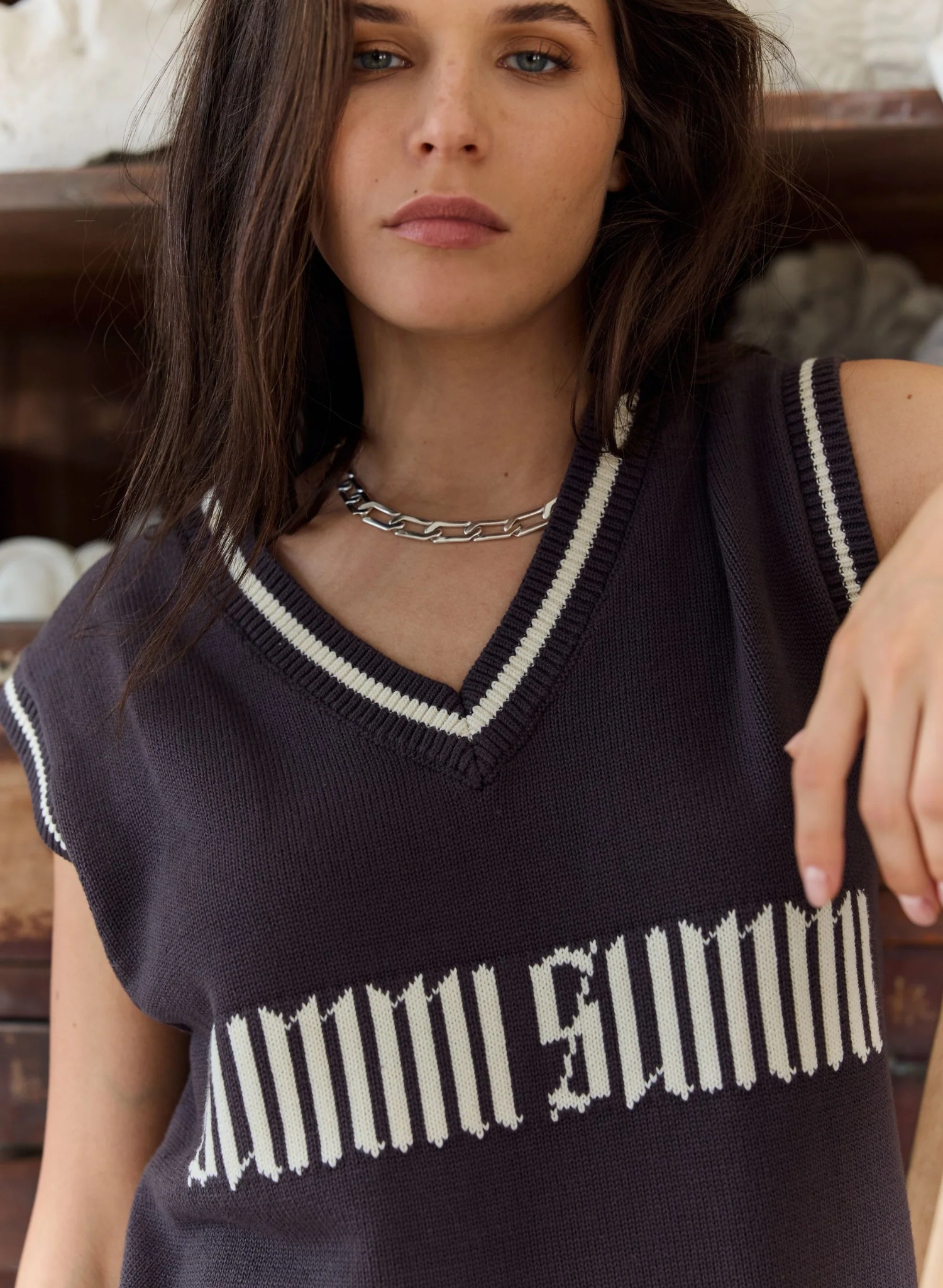 Summi Knit Vest - Shadow