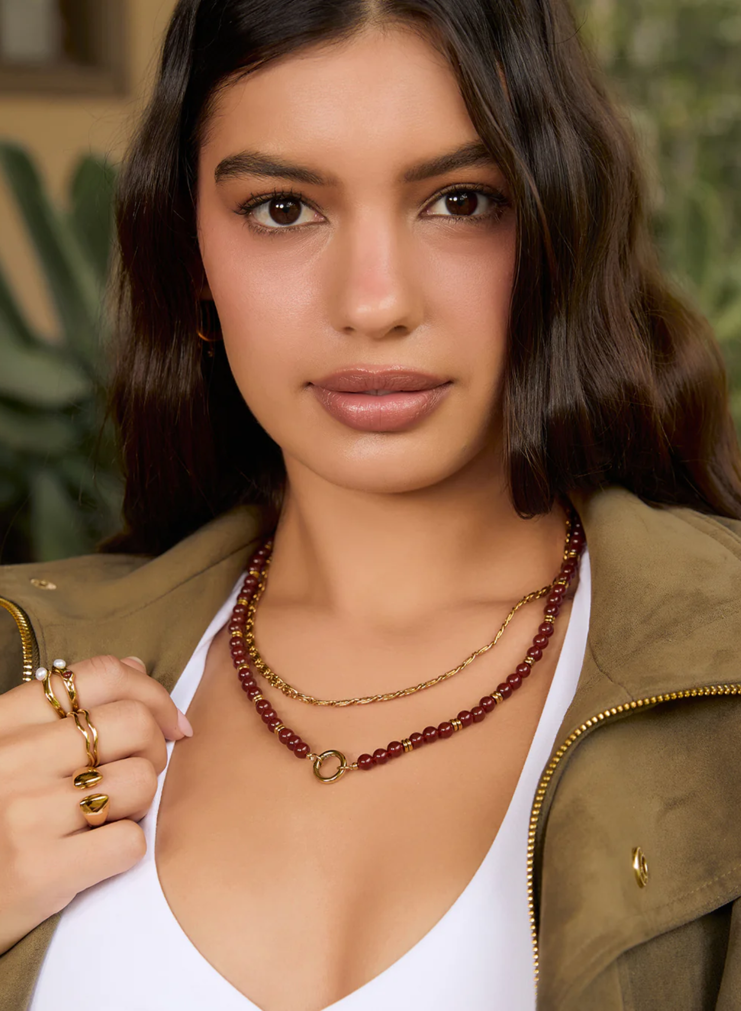 Tallulah Necklace - Red Agate