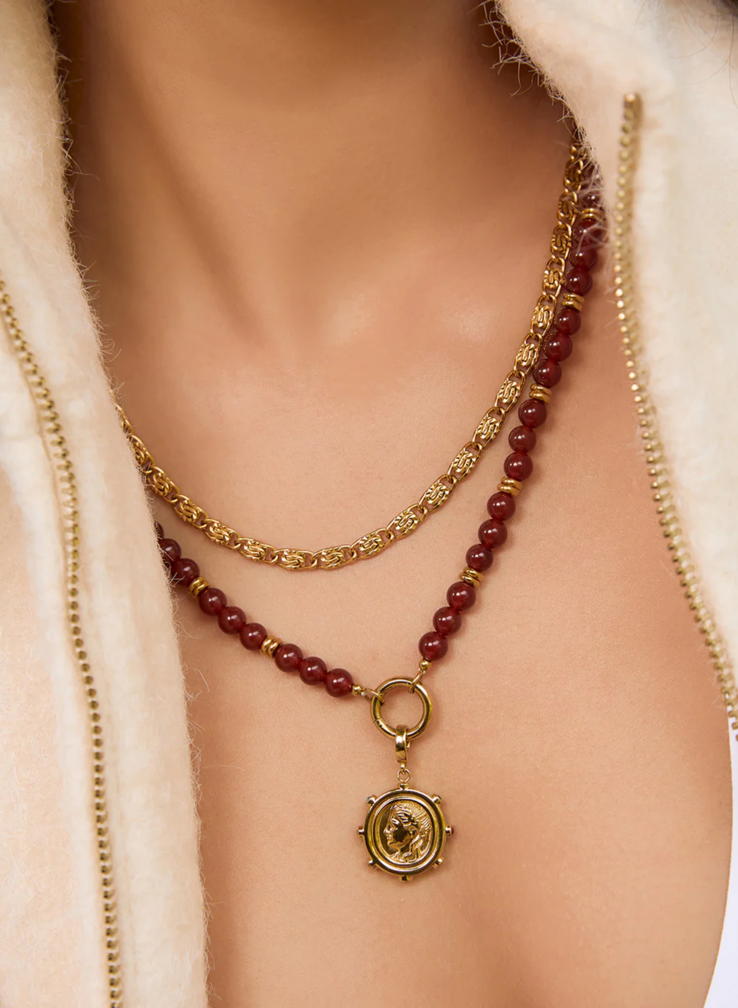 Tallulah Necklace - Red Agate
