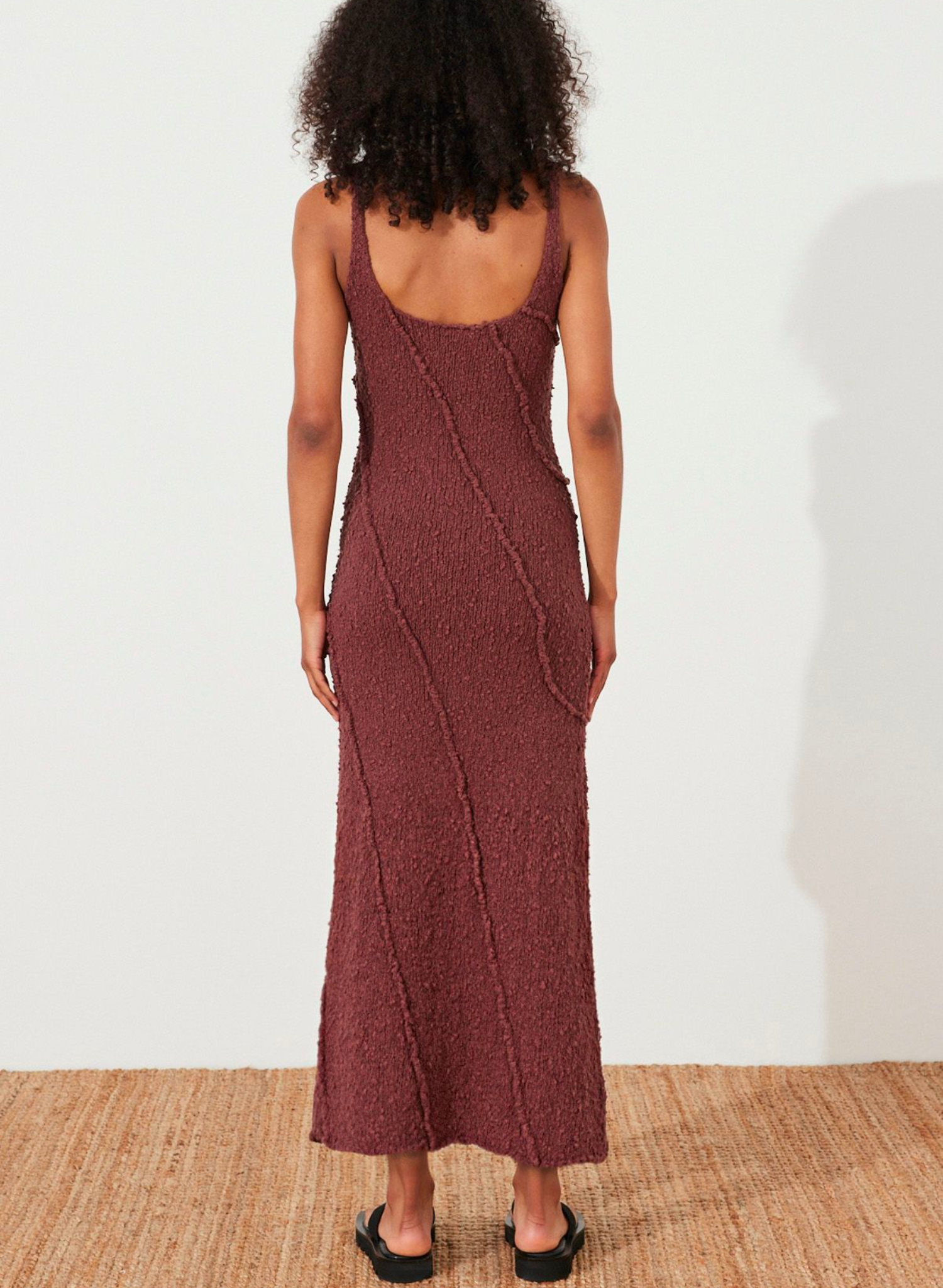 Plum Boucle Knit Dress