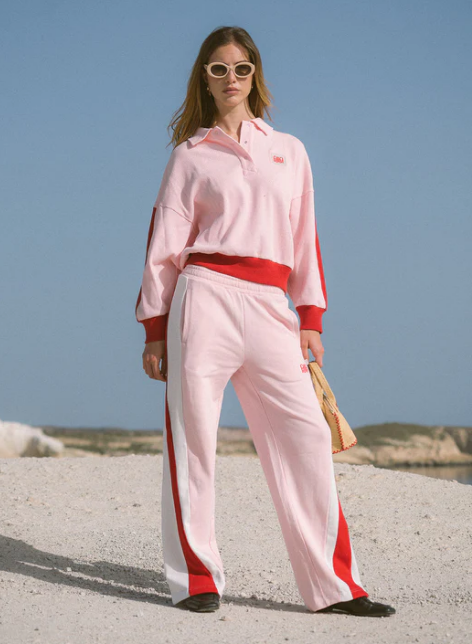 Waffle Splice Sweatshirt Ballet Pink