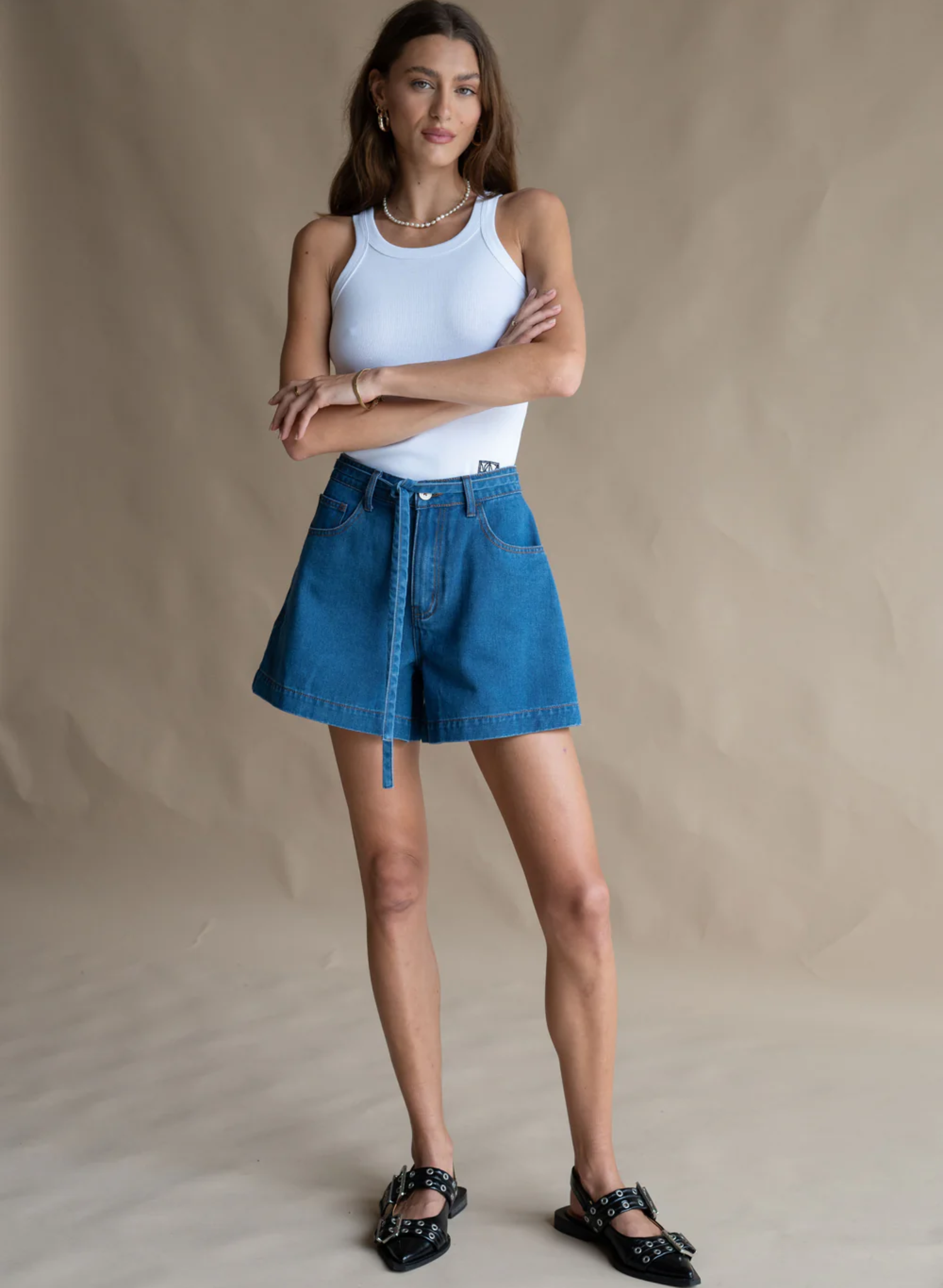Jolie Denim Short in Dark Blue