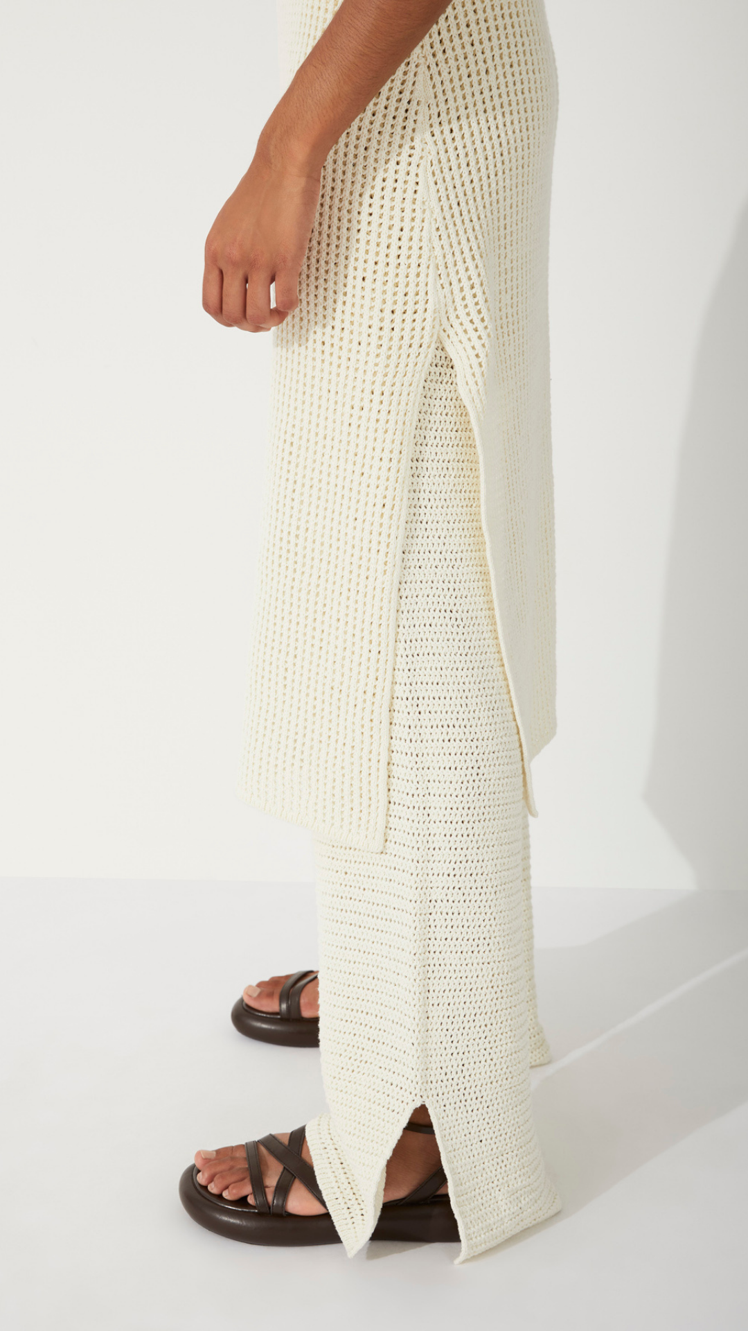 Milk Cotton Crochet Dress