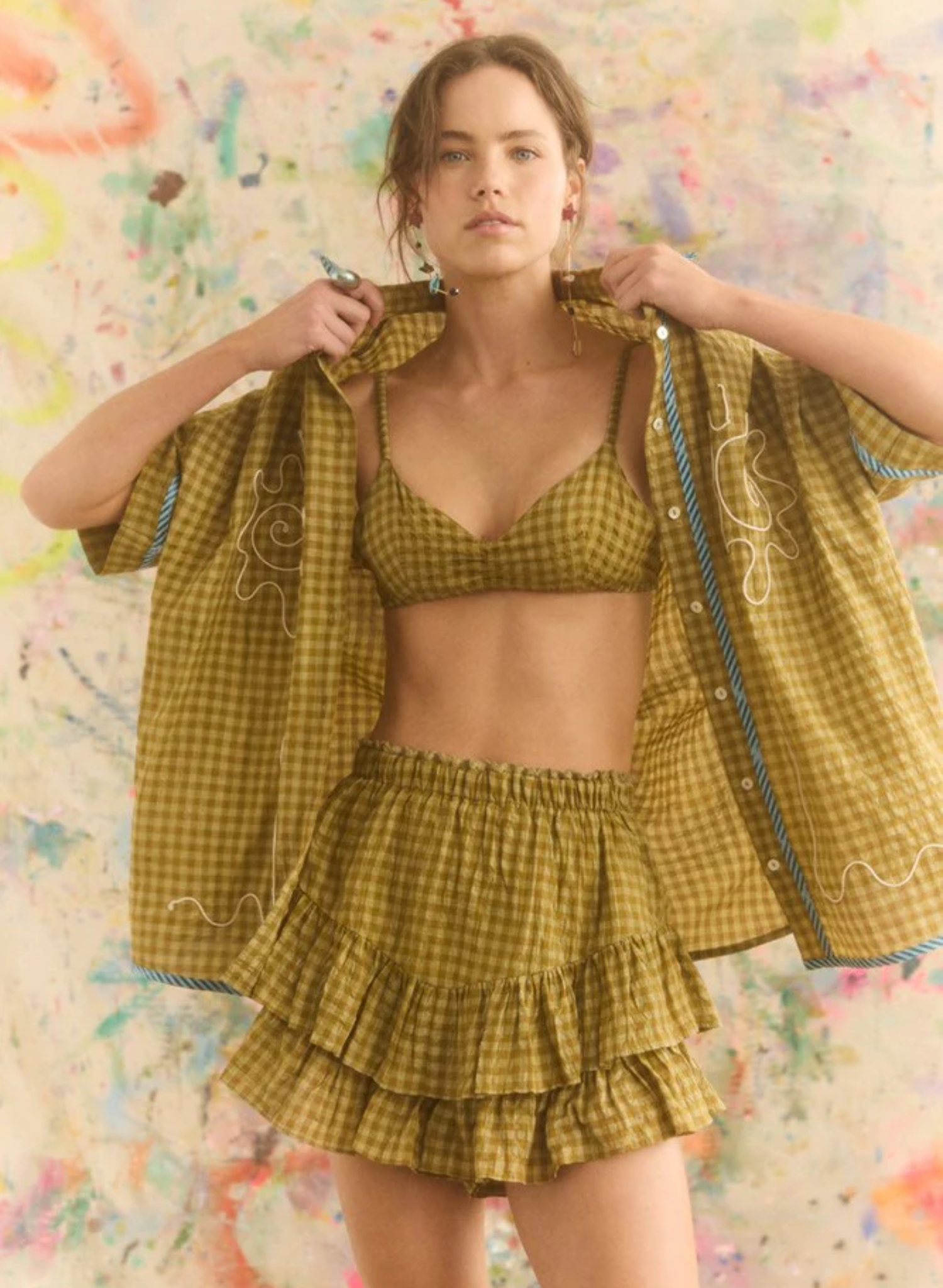 Hulia Check Fae Frill Skort