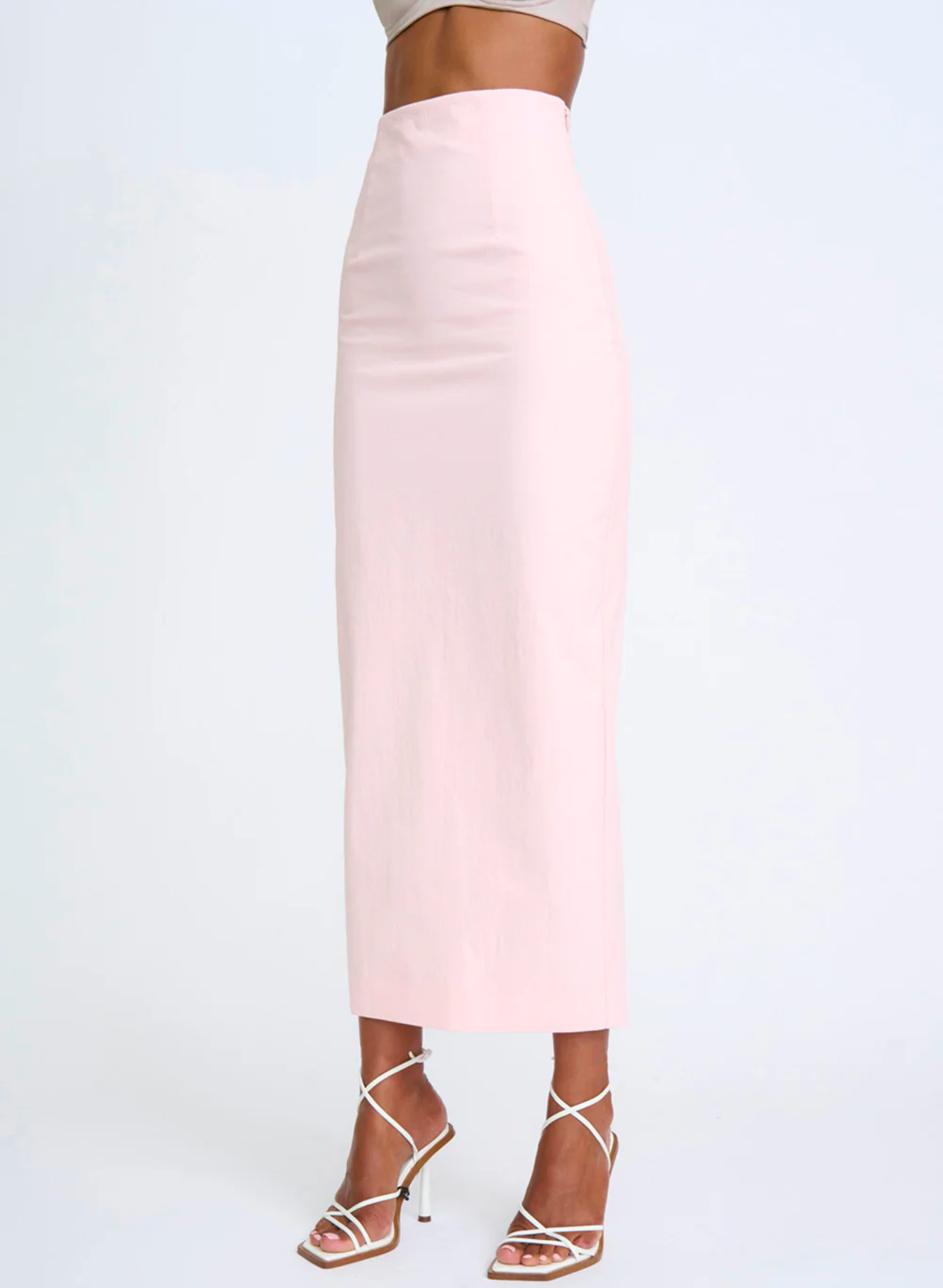 IDA STRUCTURED ANKLE SKIRT - SOFT PINK