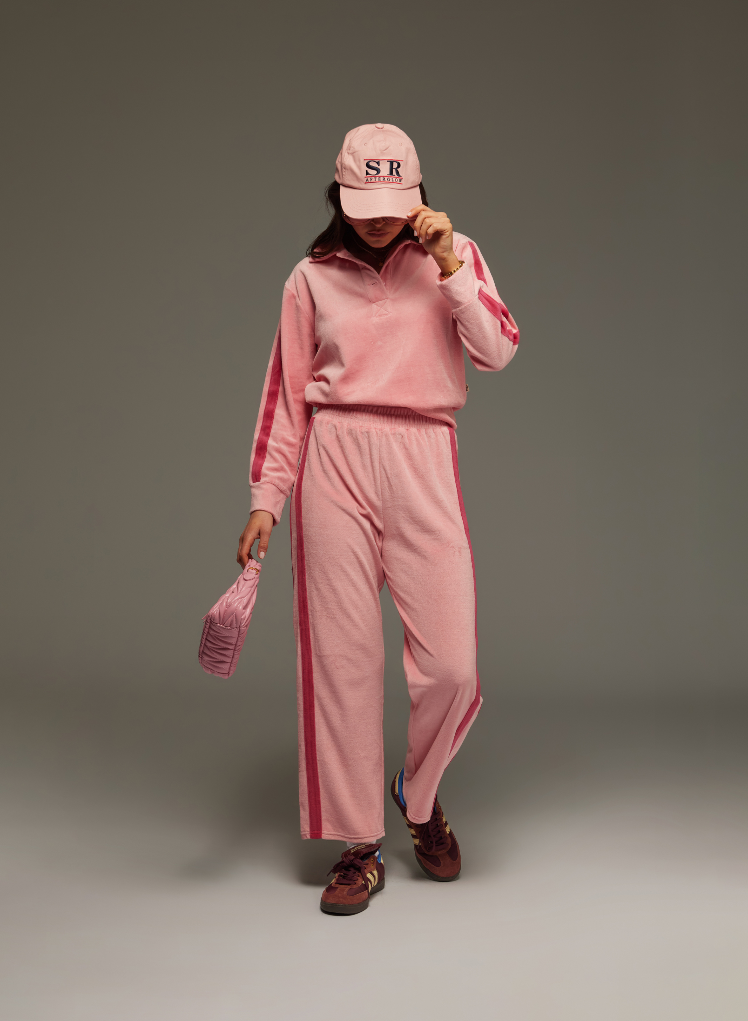 Mara Velour Sweater in Blush
