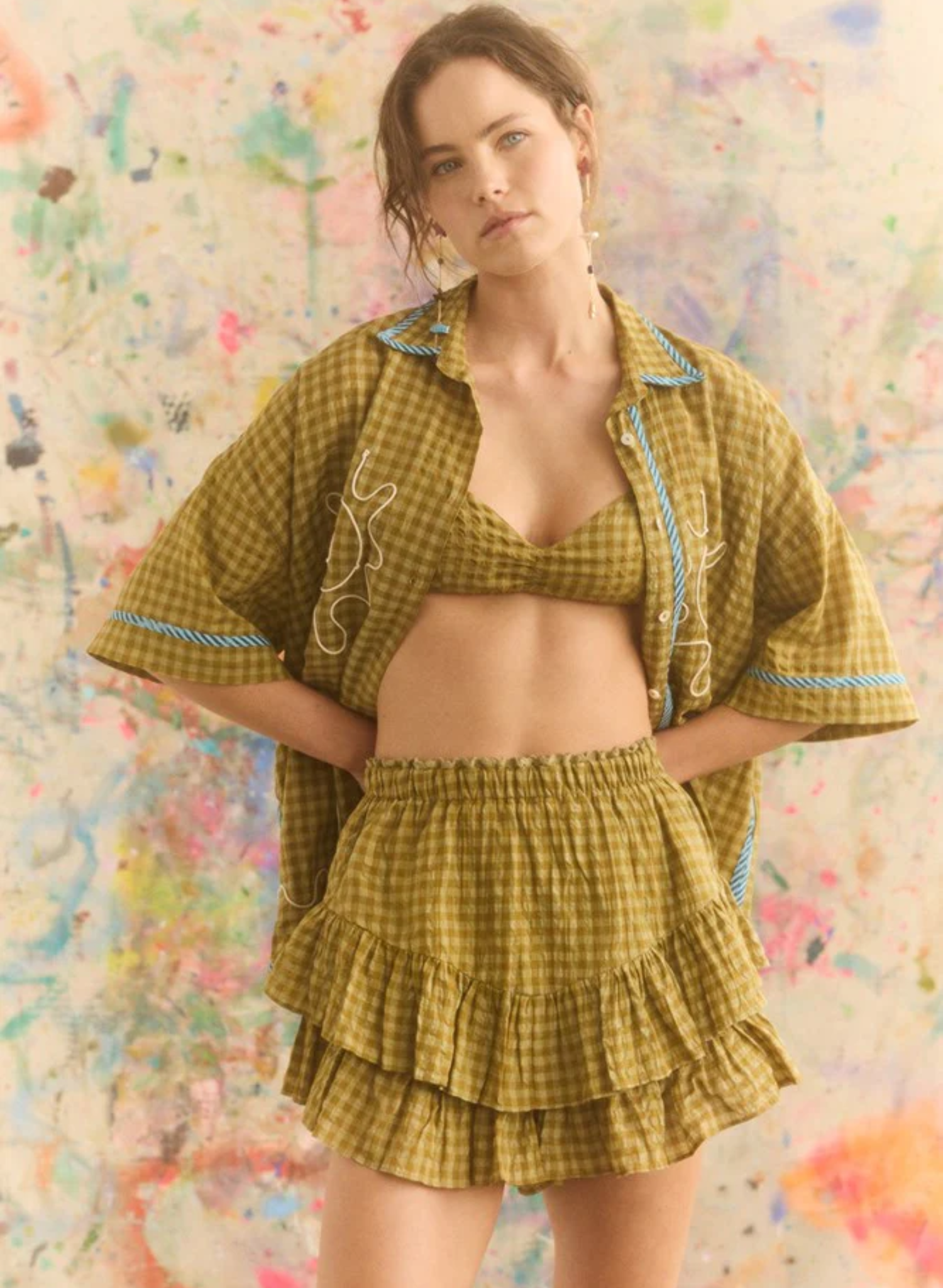 Hulia Check Fae Frill Skort