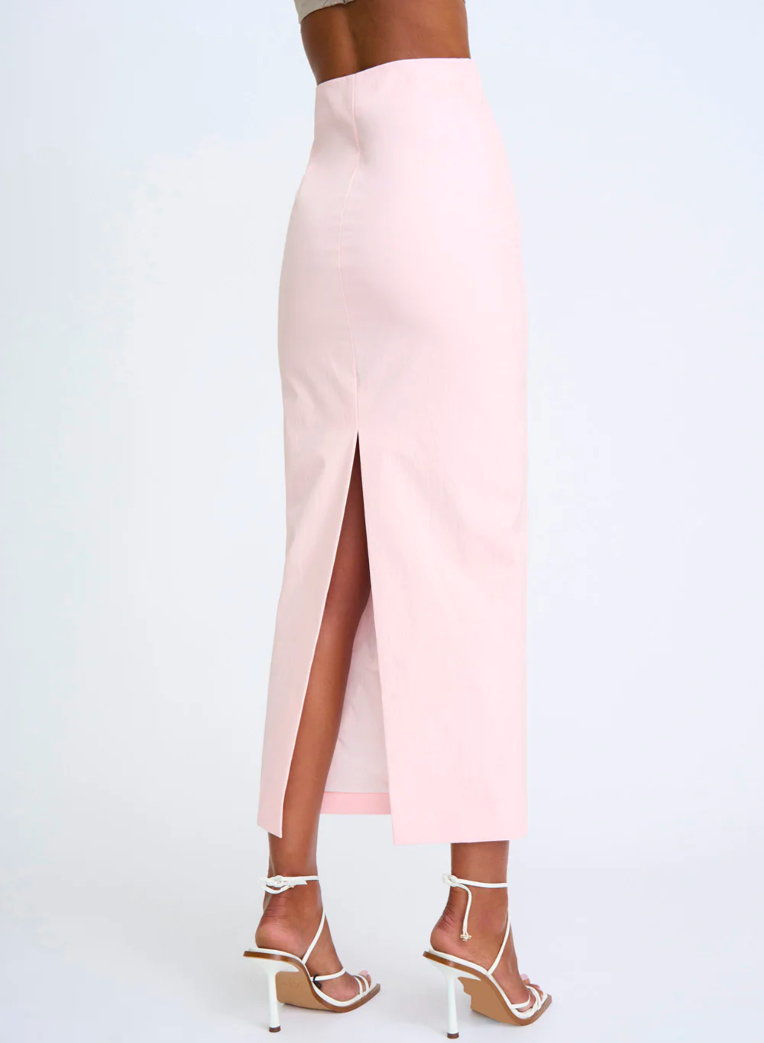 IDA STRUCTURED ANKLE SKIRT - SOFT PINK