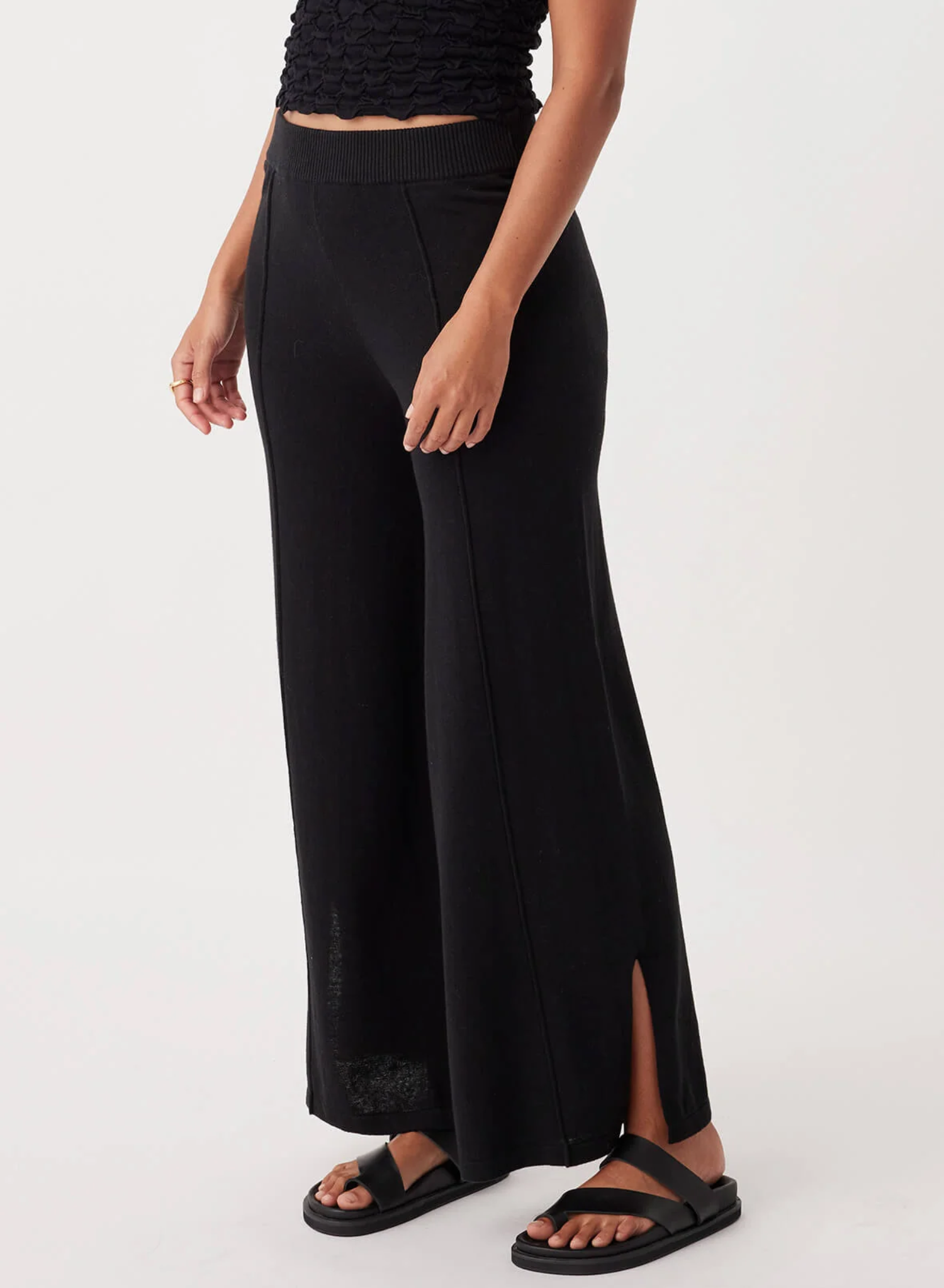 Ada Organic Cotton Linen Pants - Black