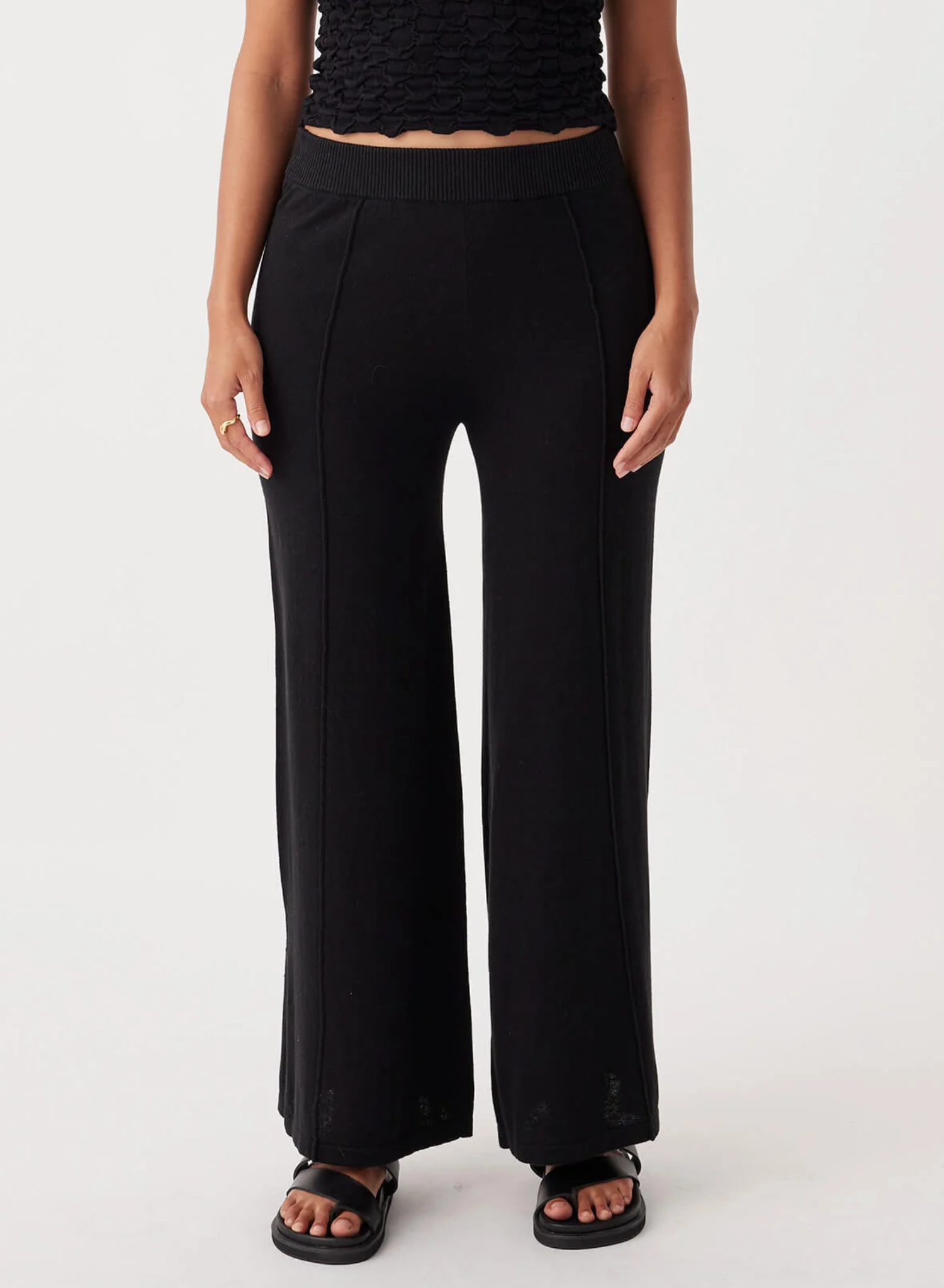 Ada Organic Cotton Linen Pants - Black