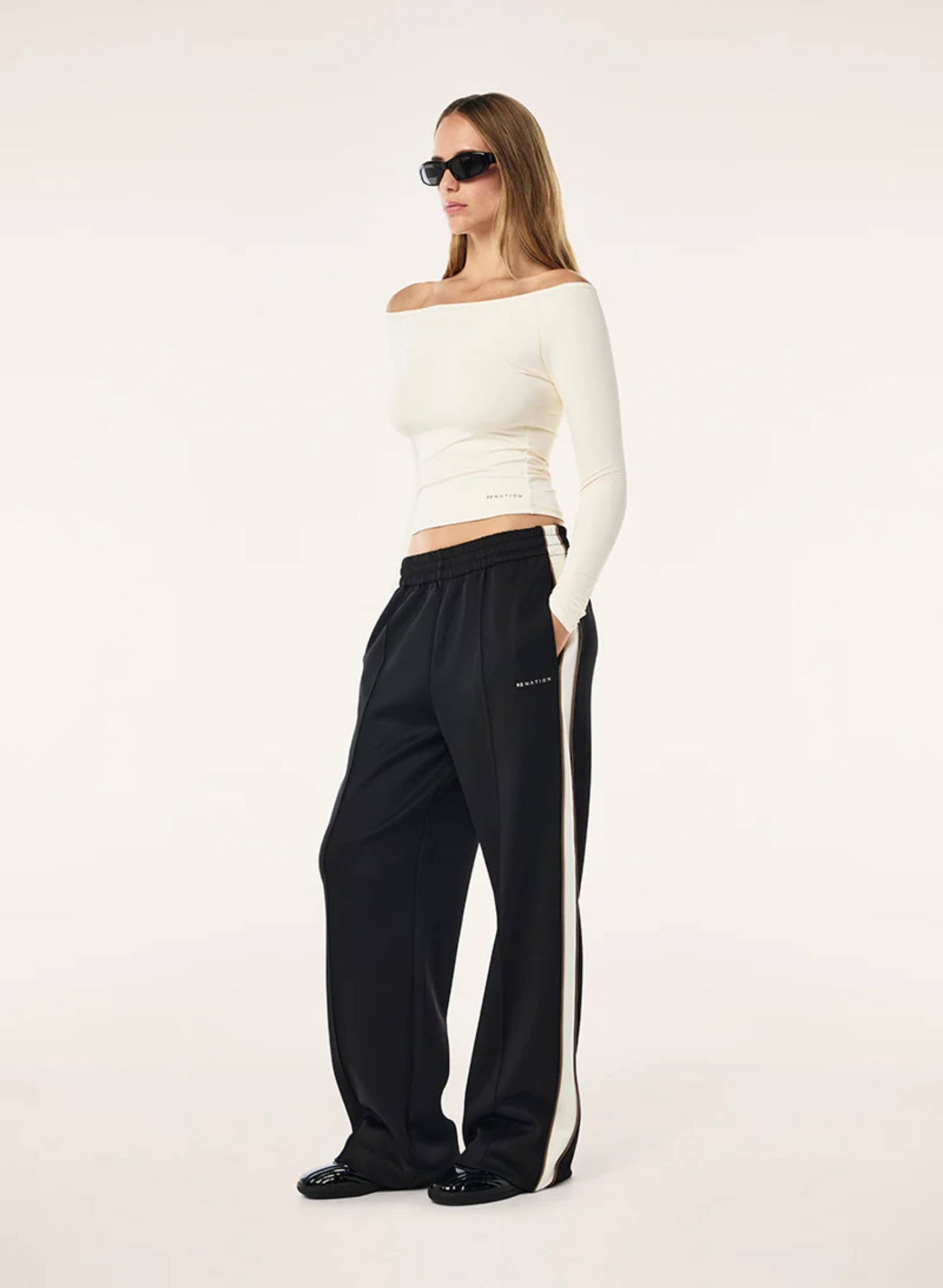 Man Down Trackpant in Black & Walnut