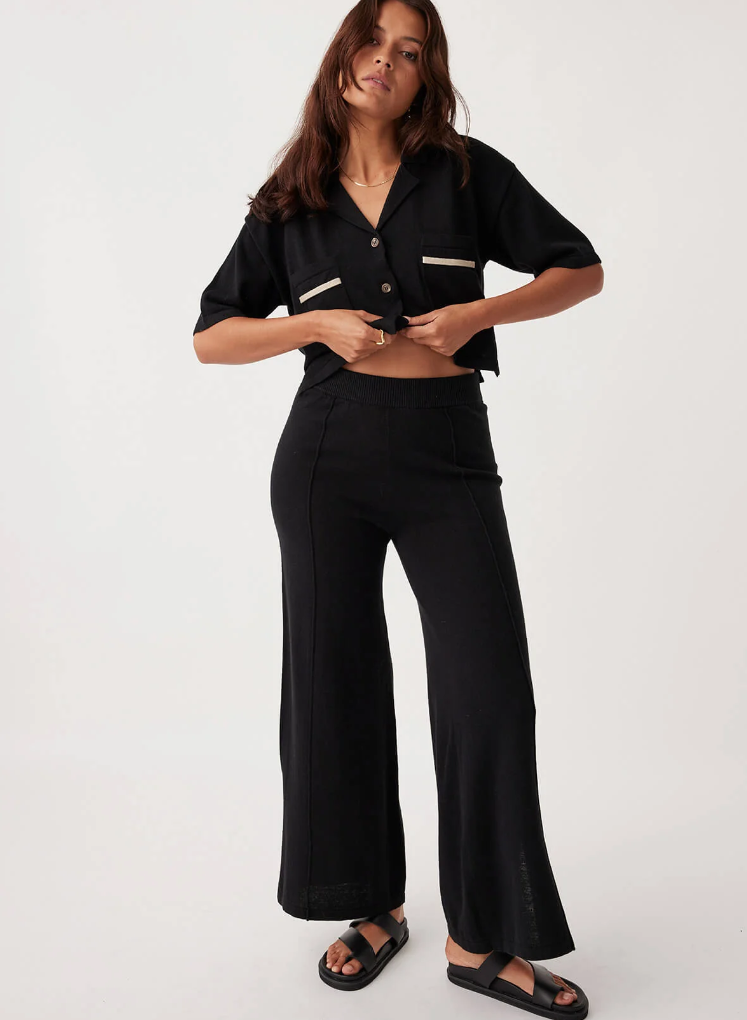Ada Organic Cotton Linen Pants - Black
