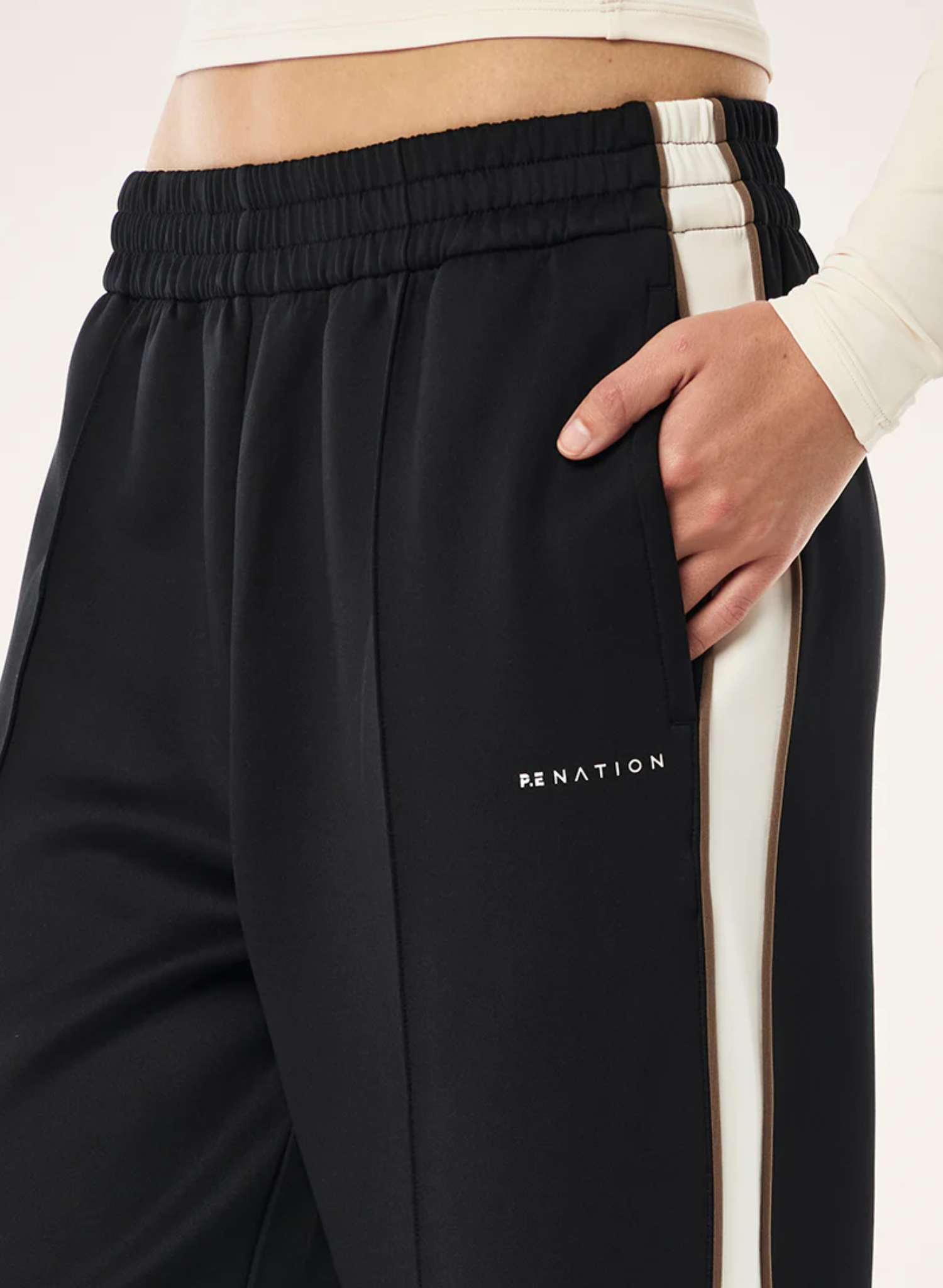 Man Down Trackpant in Black & Walnut