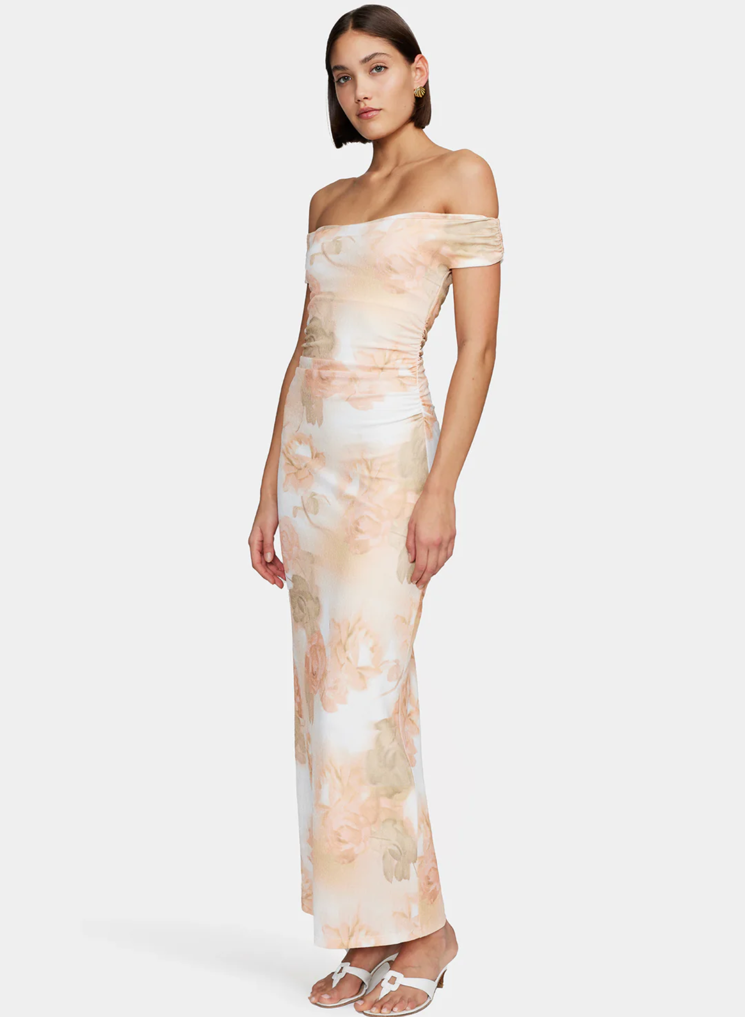 Lena Midi Dress Peachy Garden