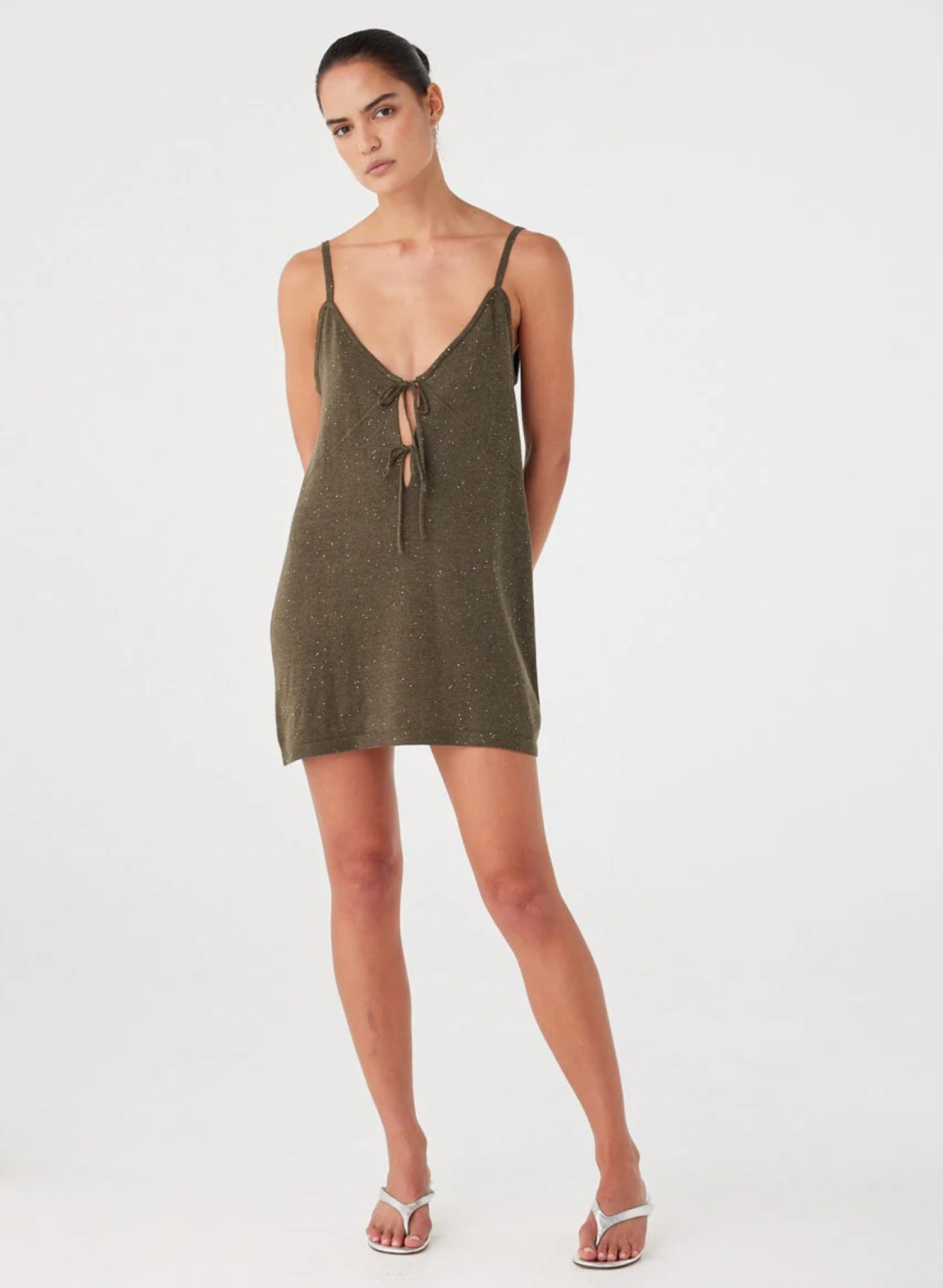 Mira Dress - Olive Sparkle