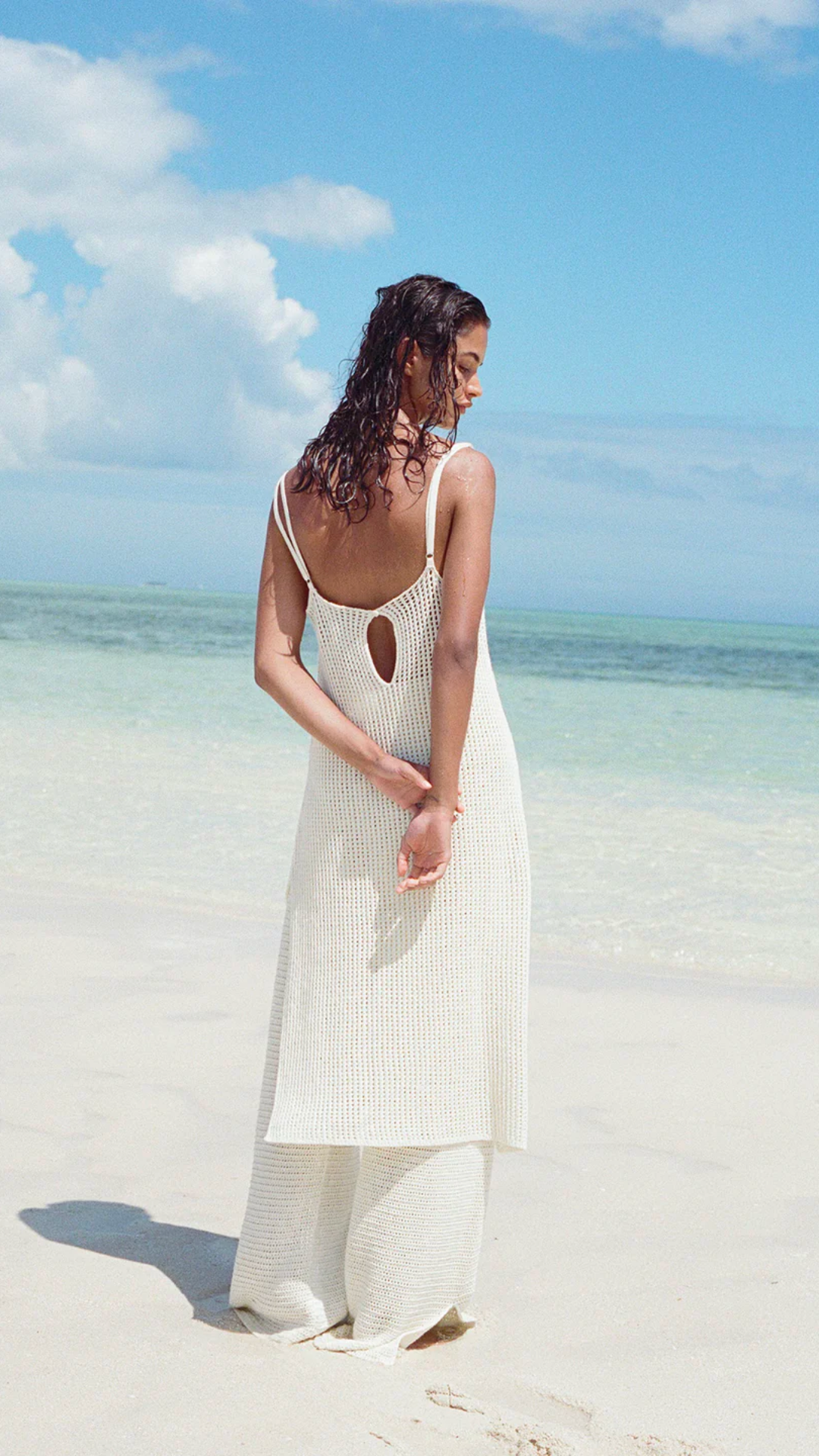 Milk Cotton Crochet Dress